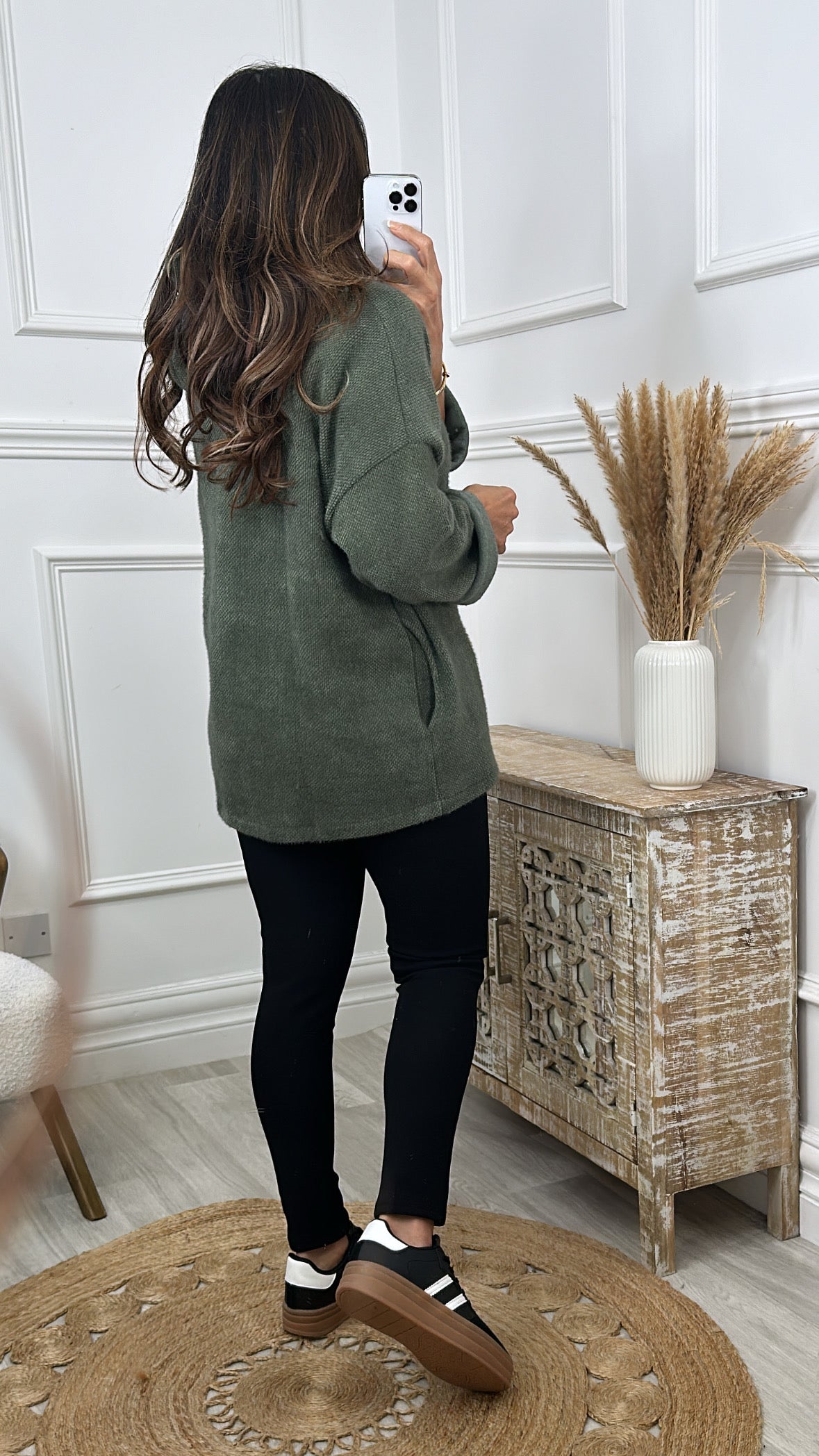 Ayda Khaki Hooded Cardigan