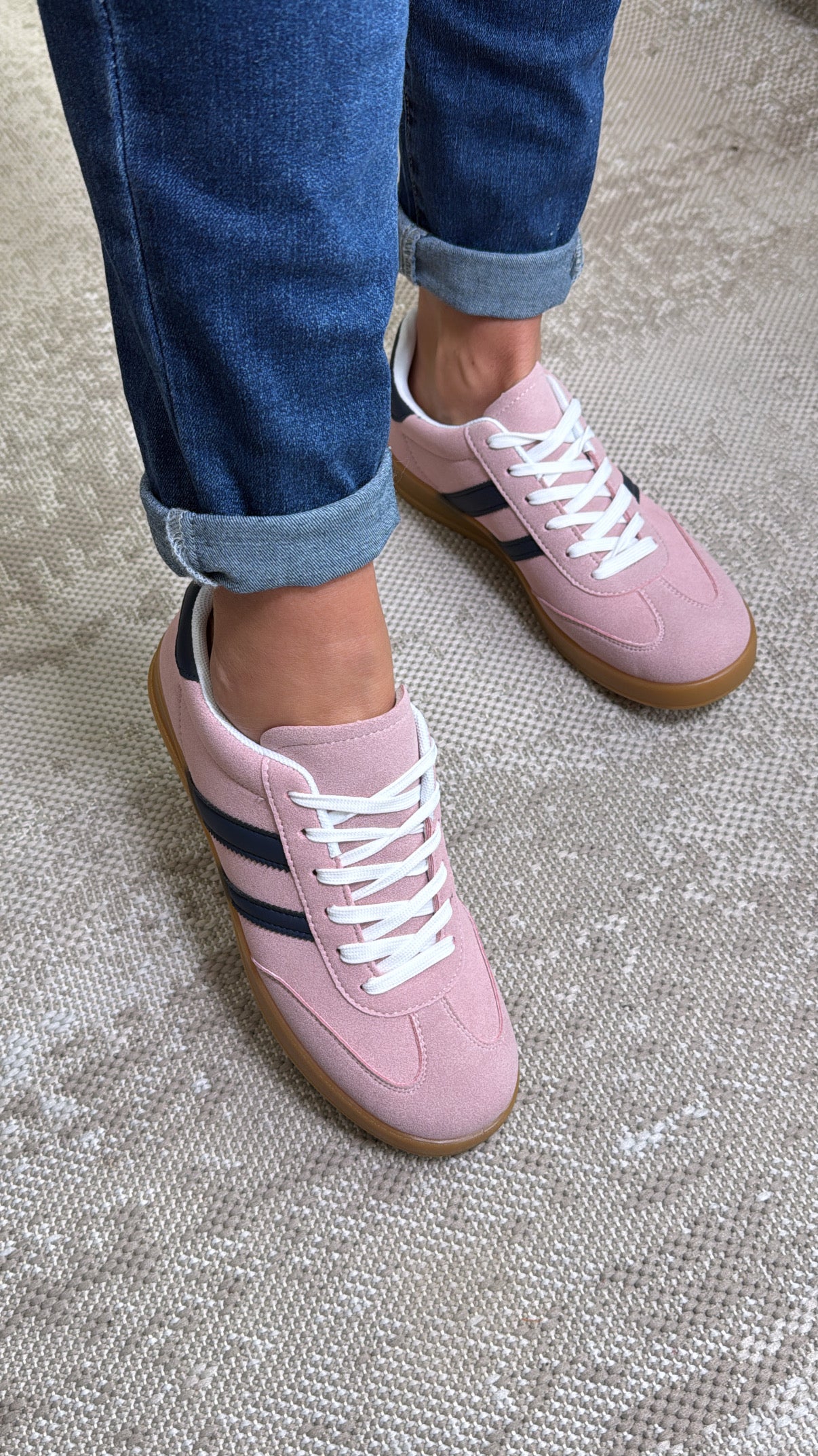 Paloma Blush Side Stripe Sneakers