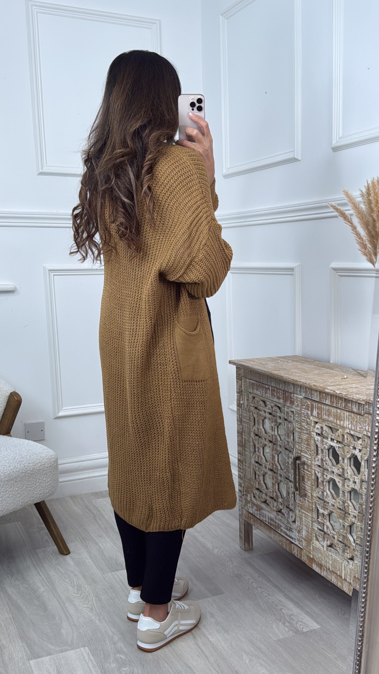 Margaret Camel Longline Cardigan