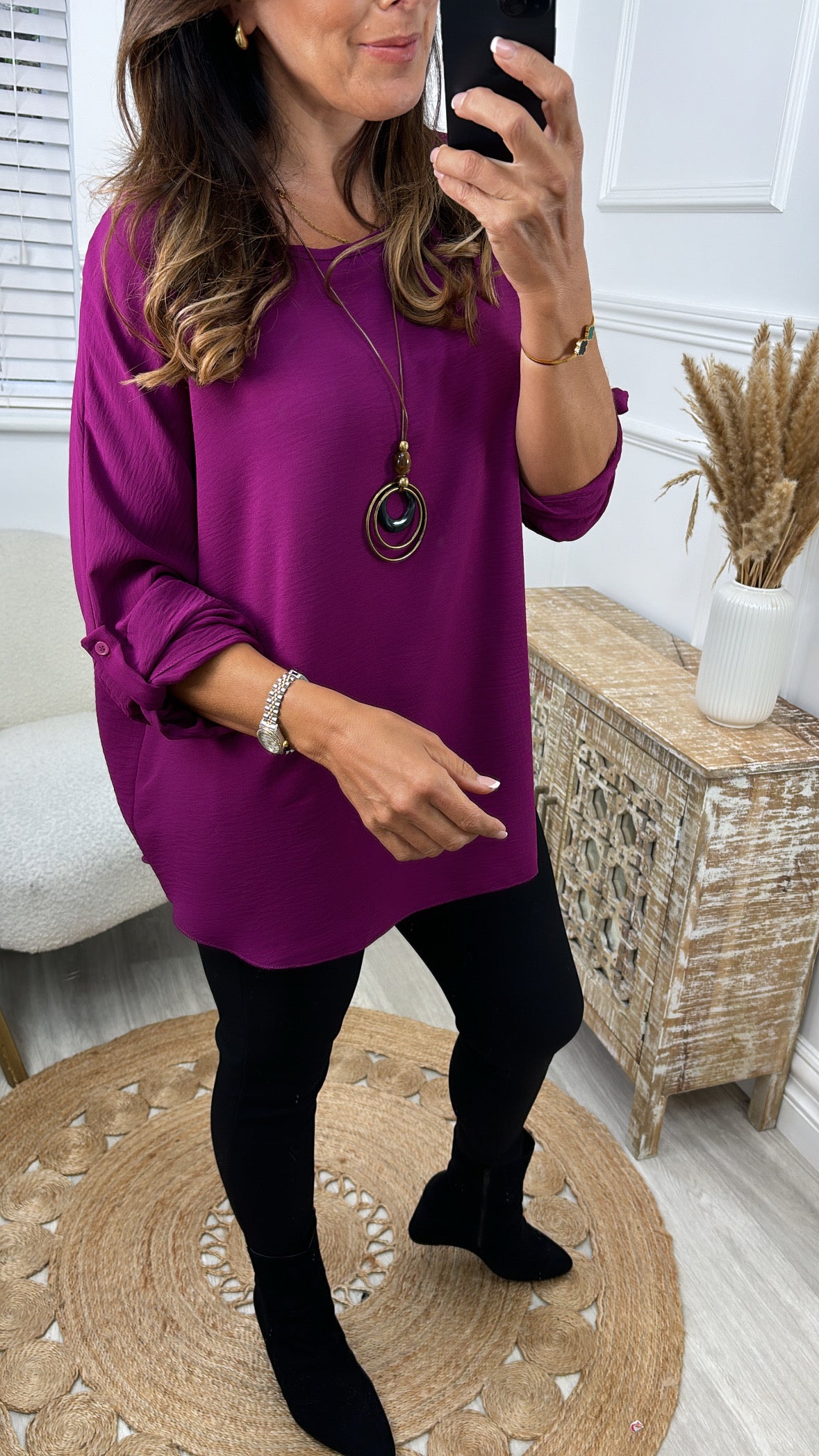 Charlie Berry Necklace Blouse