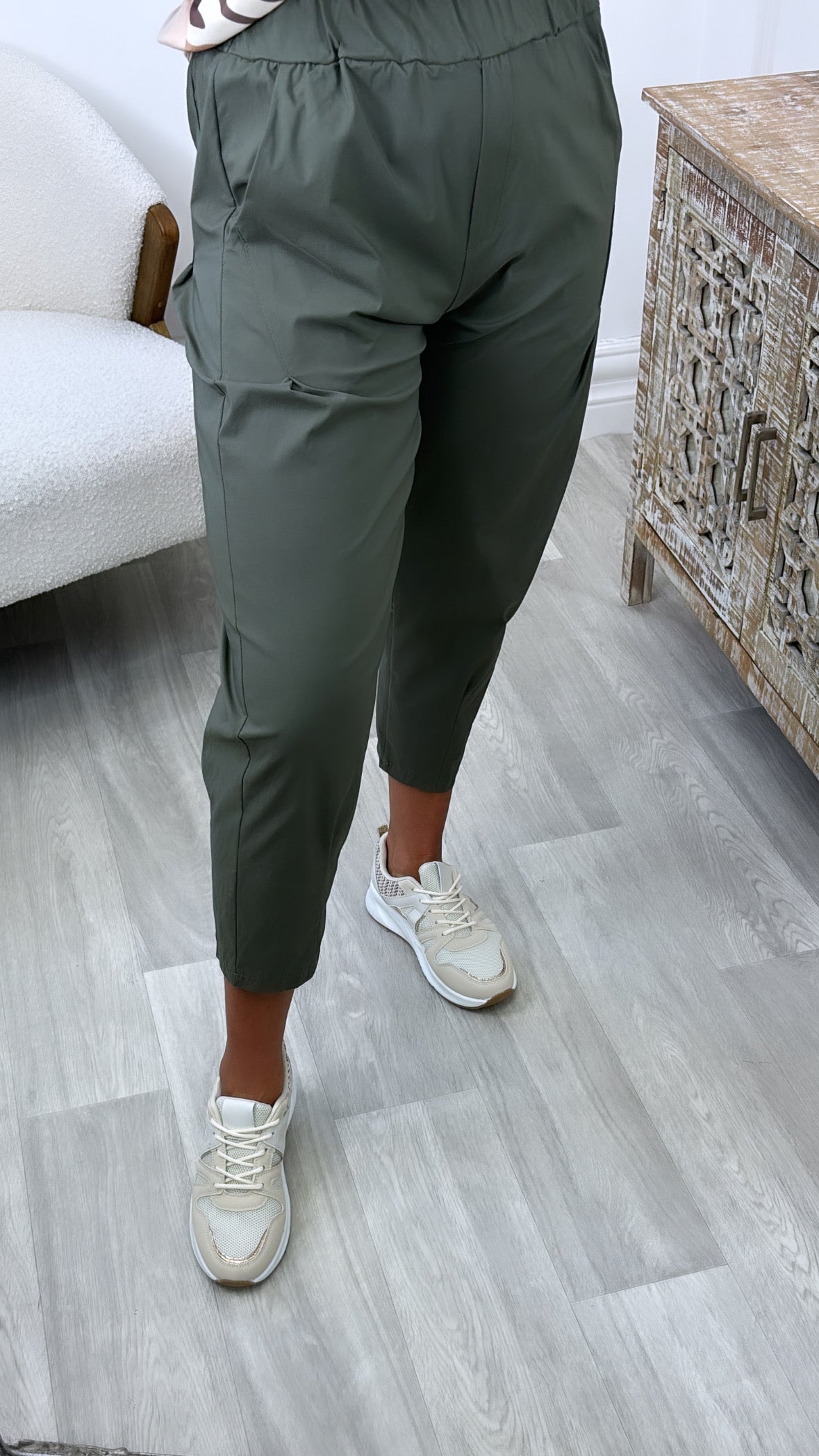 Shakira Khaki Tapered Baggy Joggers