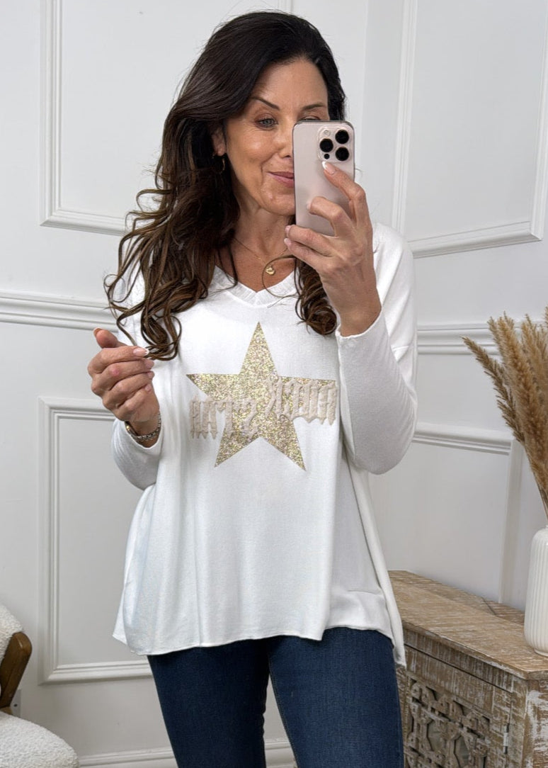 Dorothea Cream ROCK STAR Top