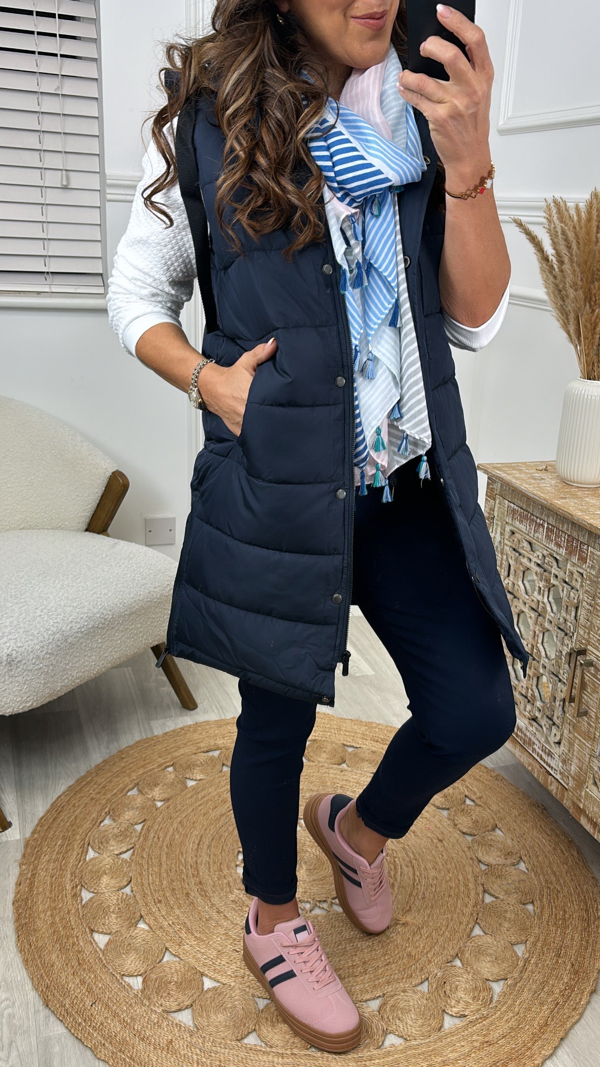 Kehlani Navy Padded Gilet