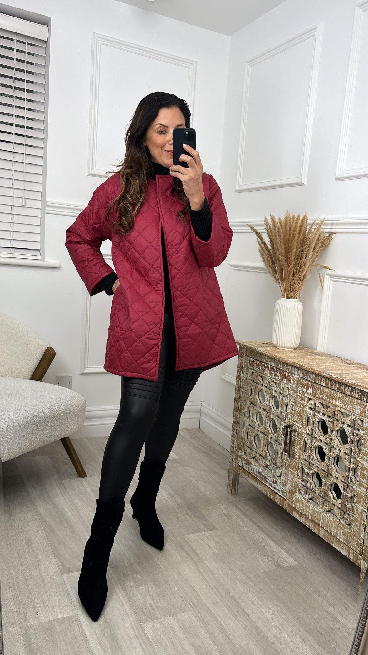 Beatrice Wine Leopard Trim Jacket