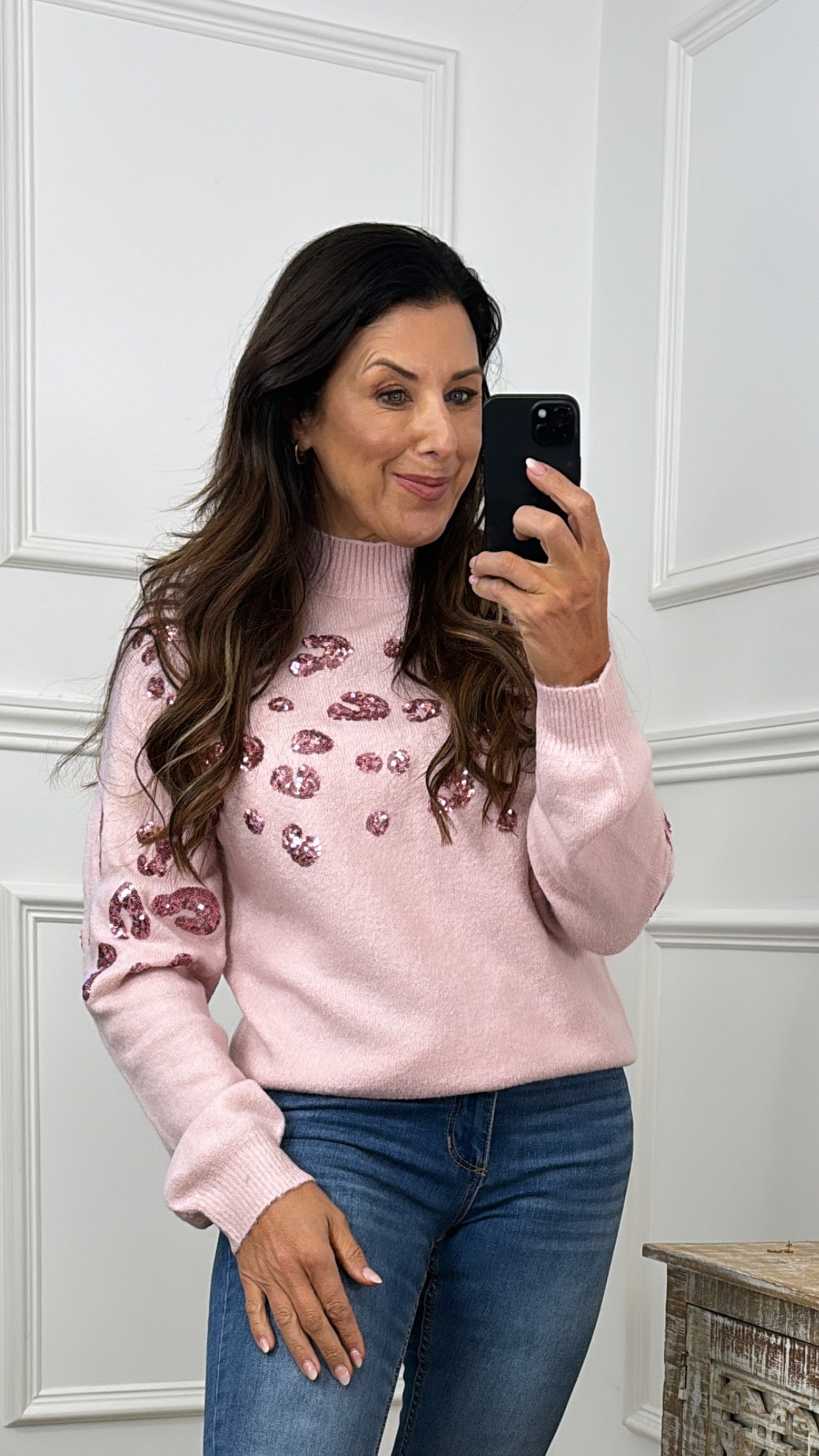 Lale Rose Sequin Detail Jumper