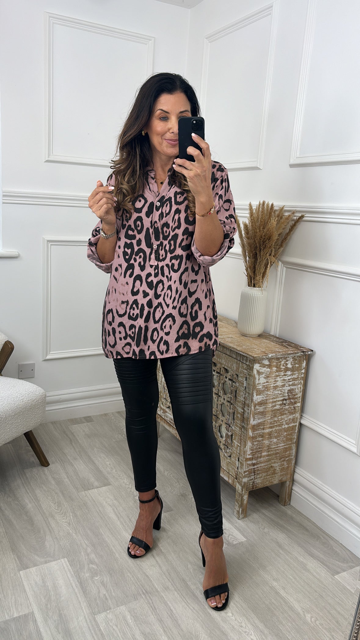 Evie Pink Leopard Print Blouse