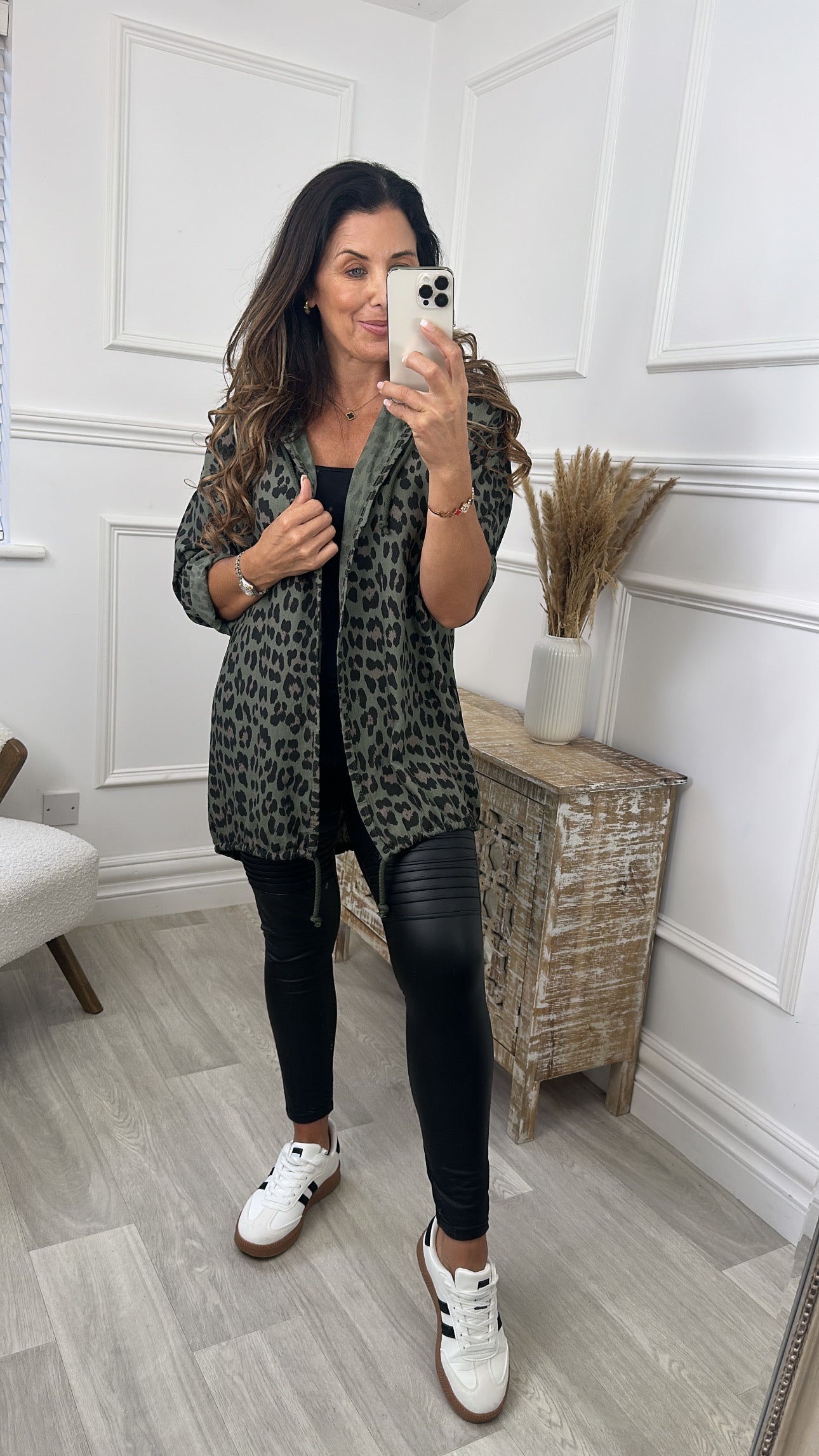 Imogen Khaki Leopard Summer Jacket