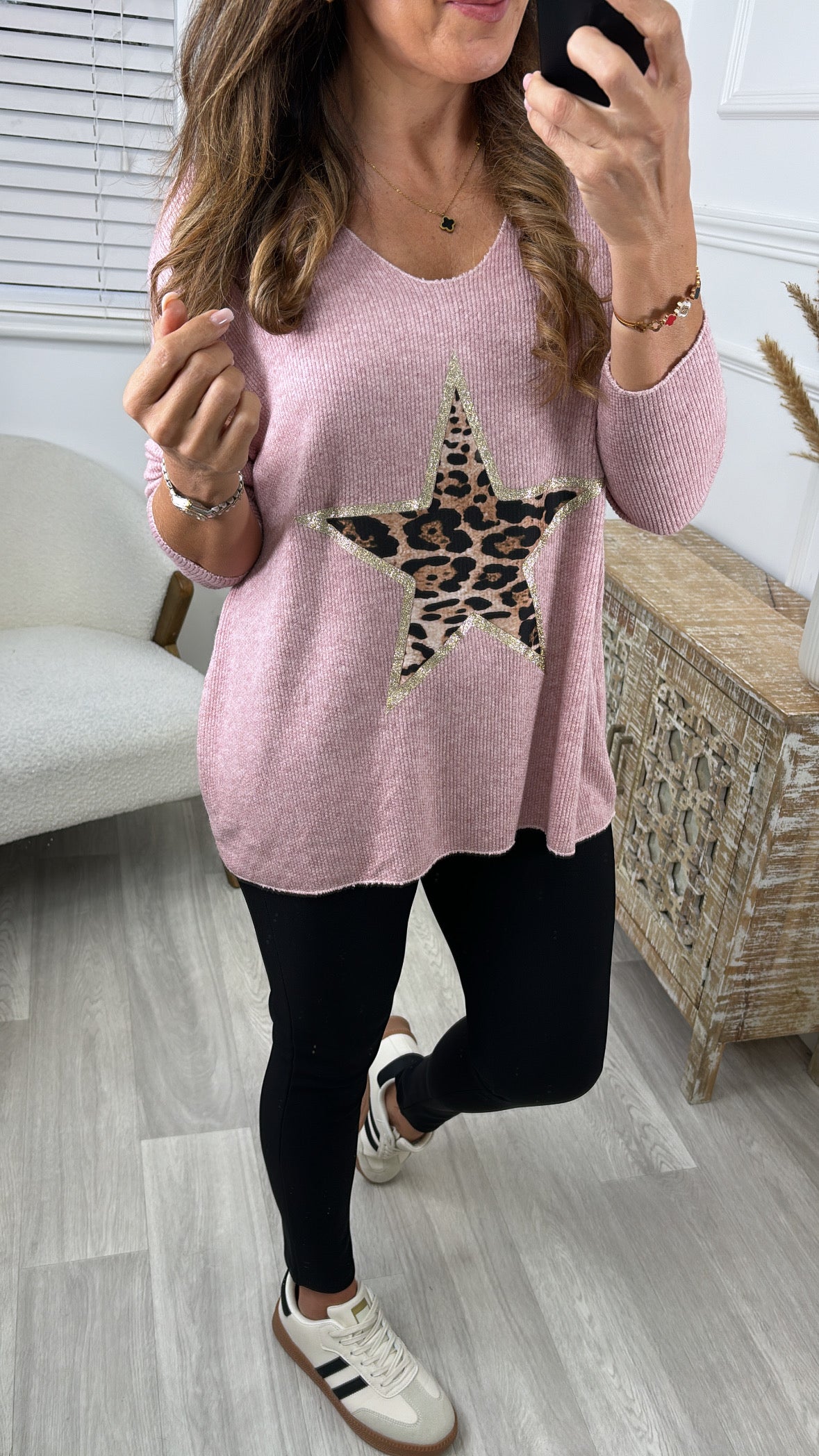 Niamh Pink Leopard Star Top