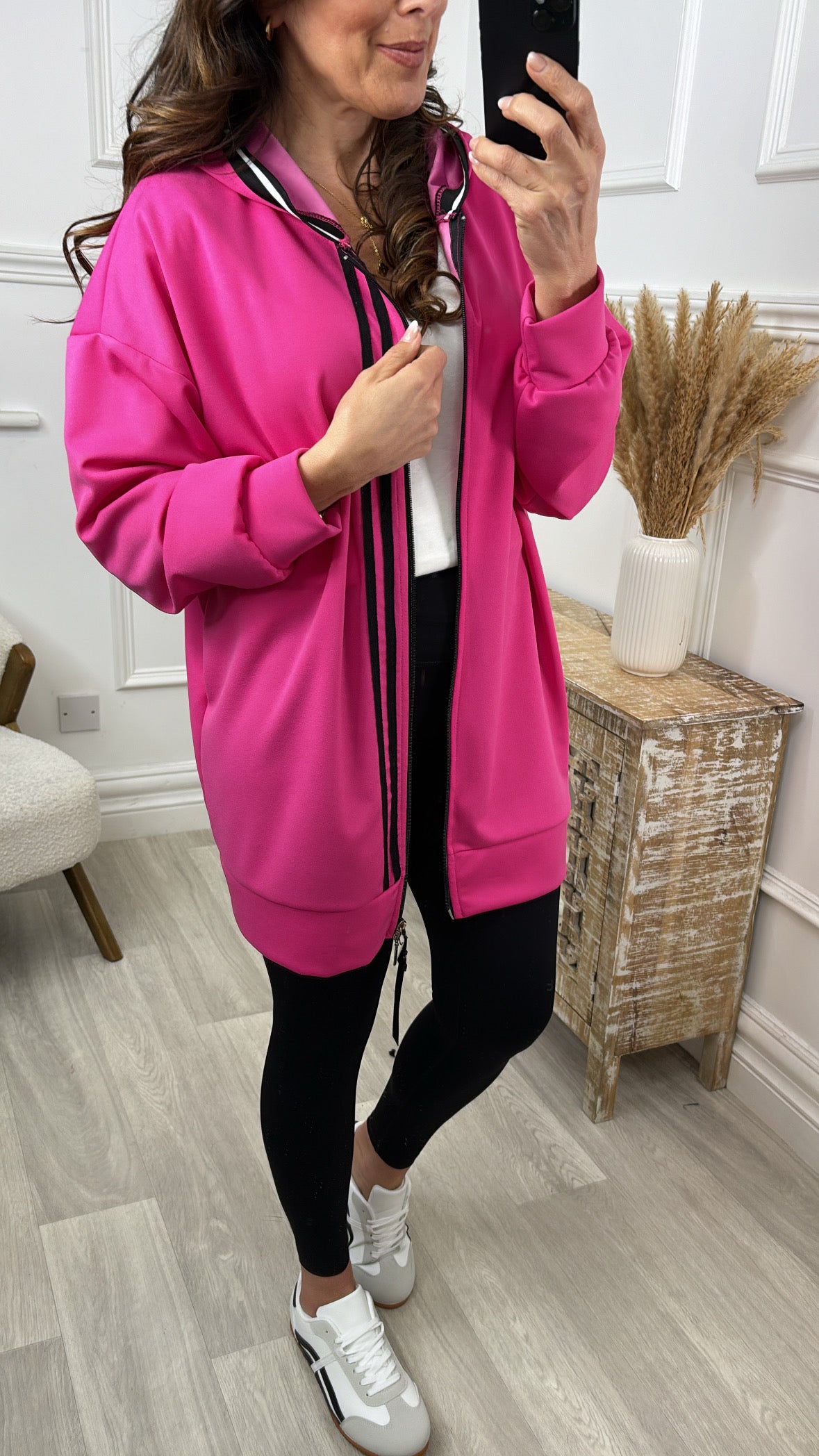 Ariela Fuchsia Hooded Zipper