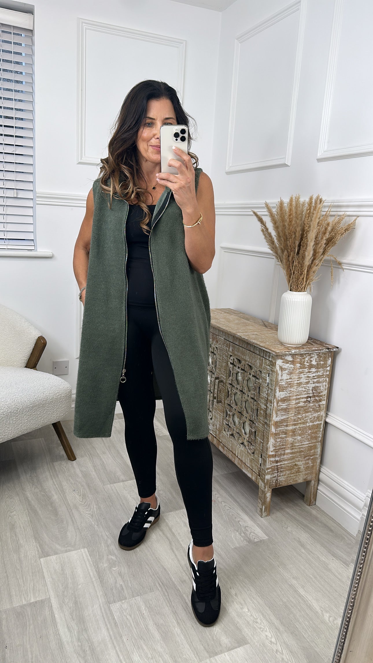 Maria Khaki Duster Gilet