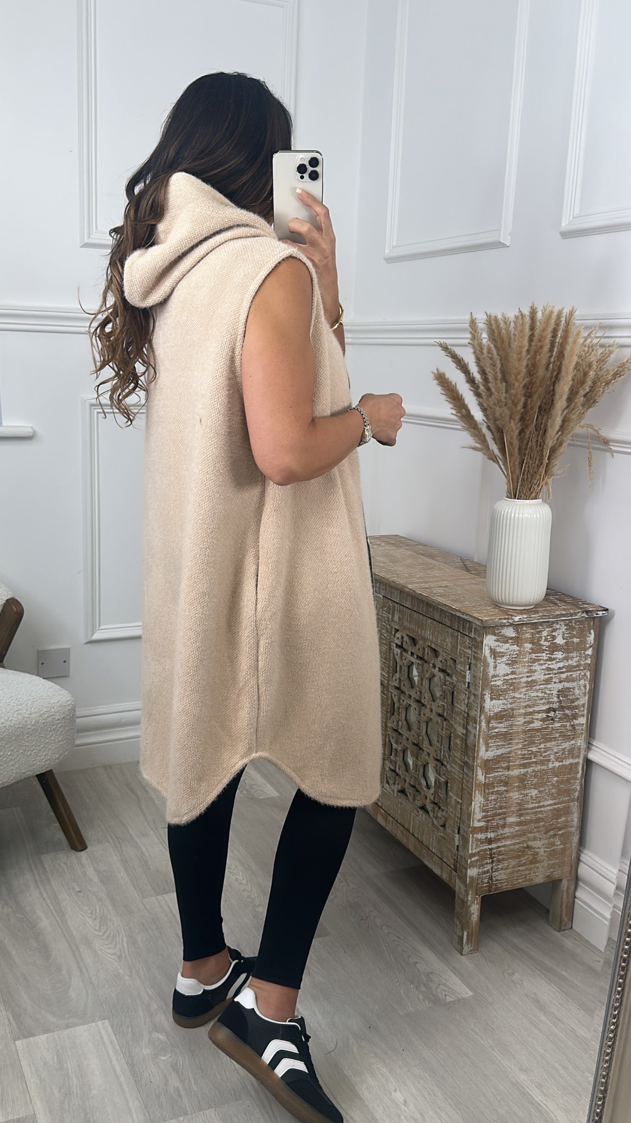 Maria Beige Duster Gilet