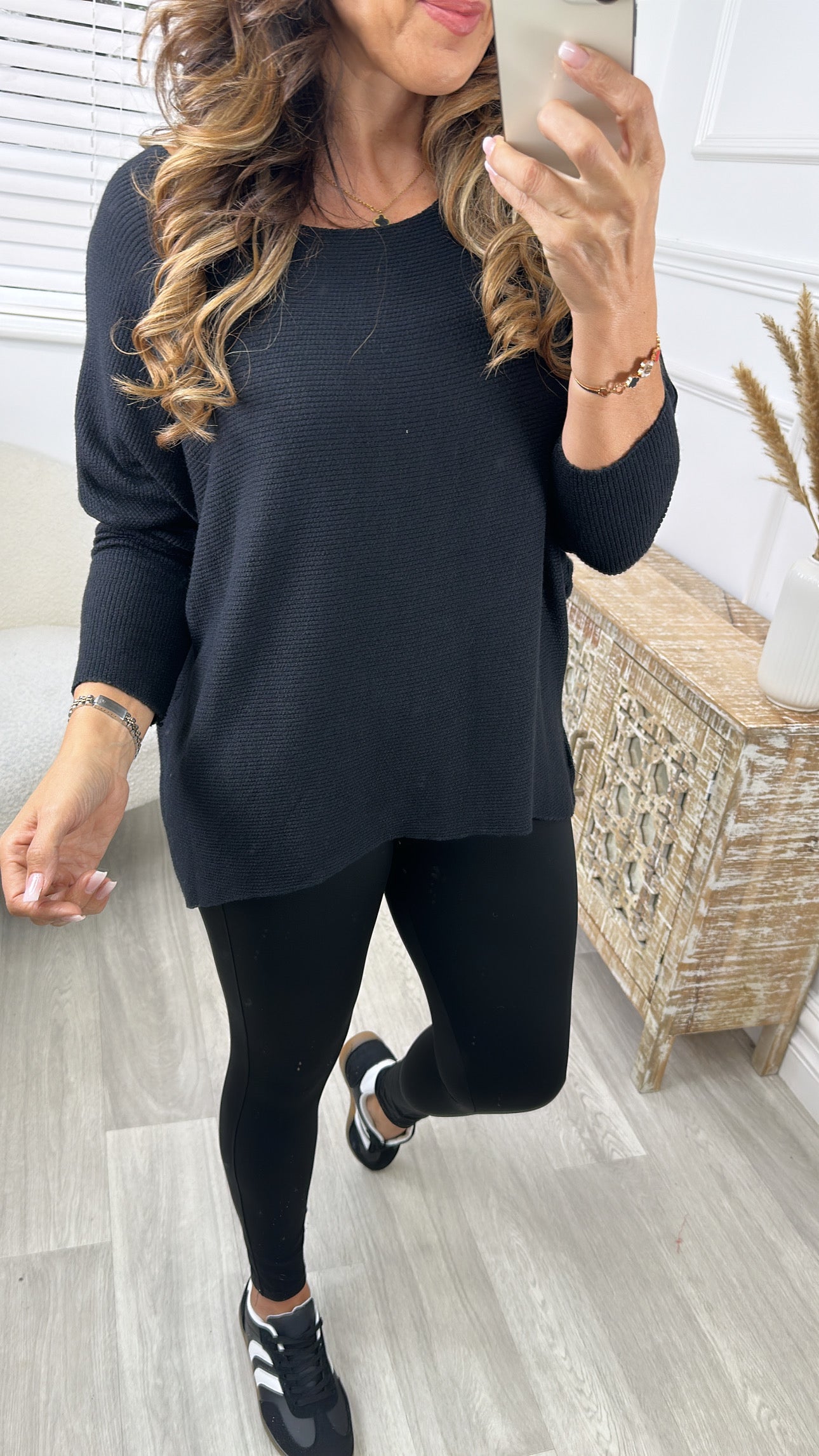 Maeve Black Knit Top