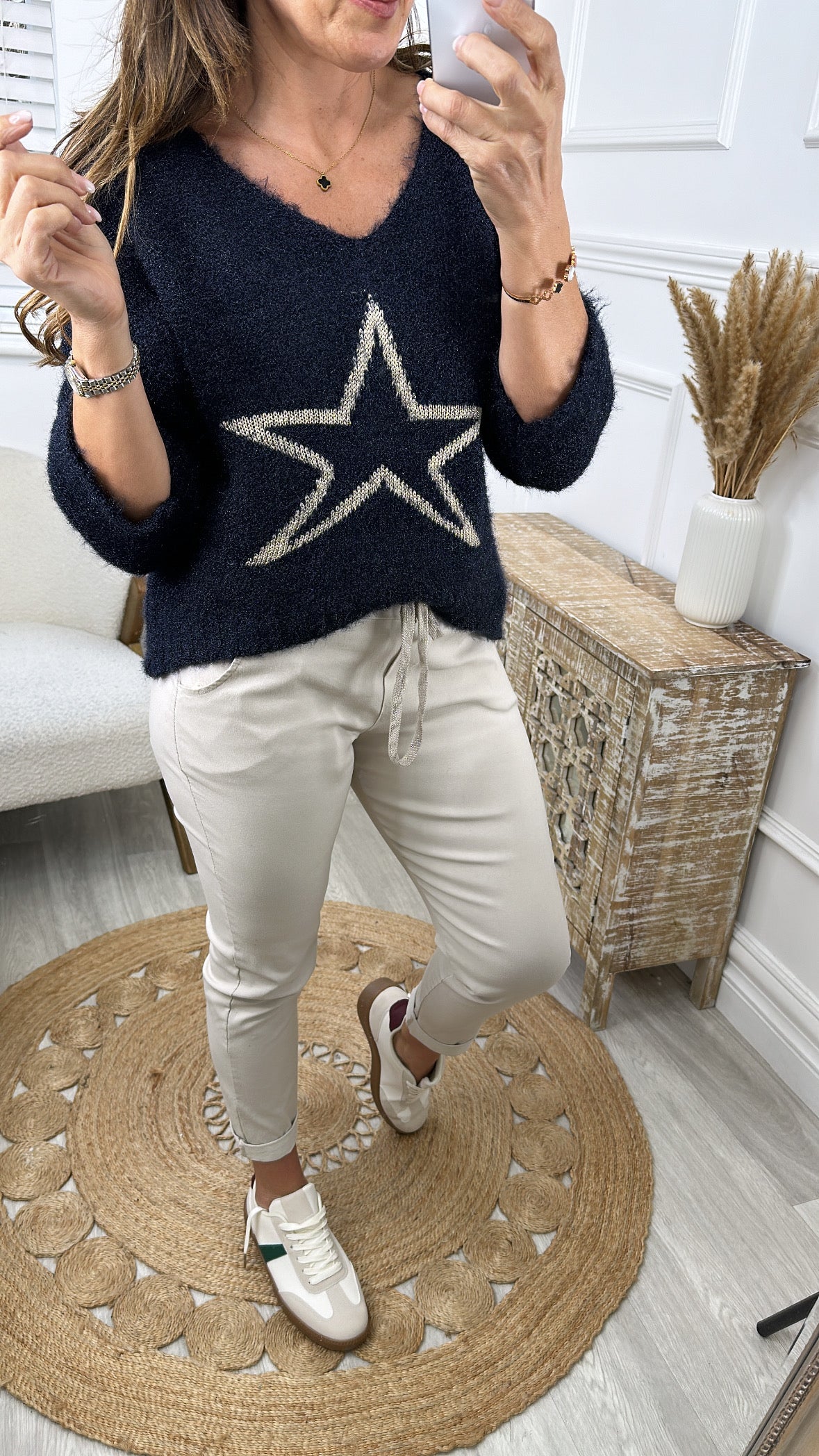 Regina Navy Star Sweater