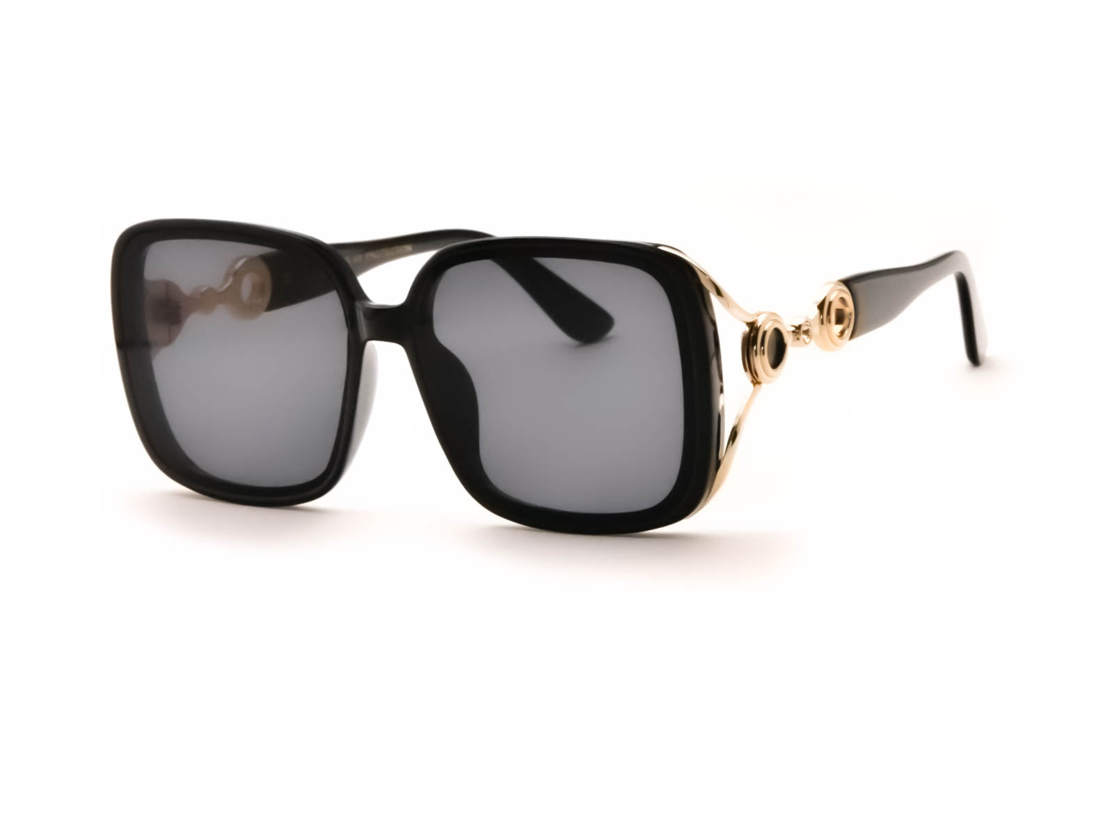 Portia Black Gold Side Detail Sunglasses