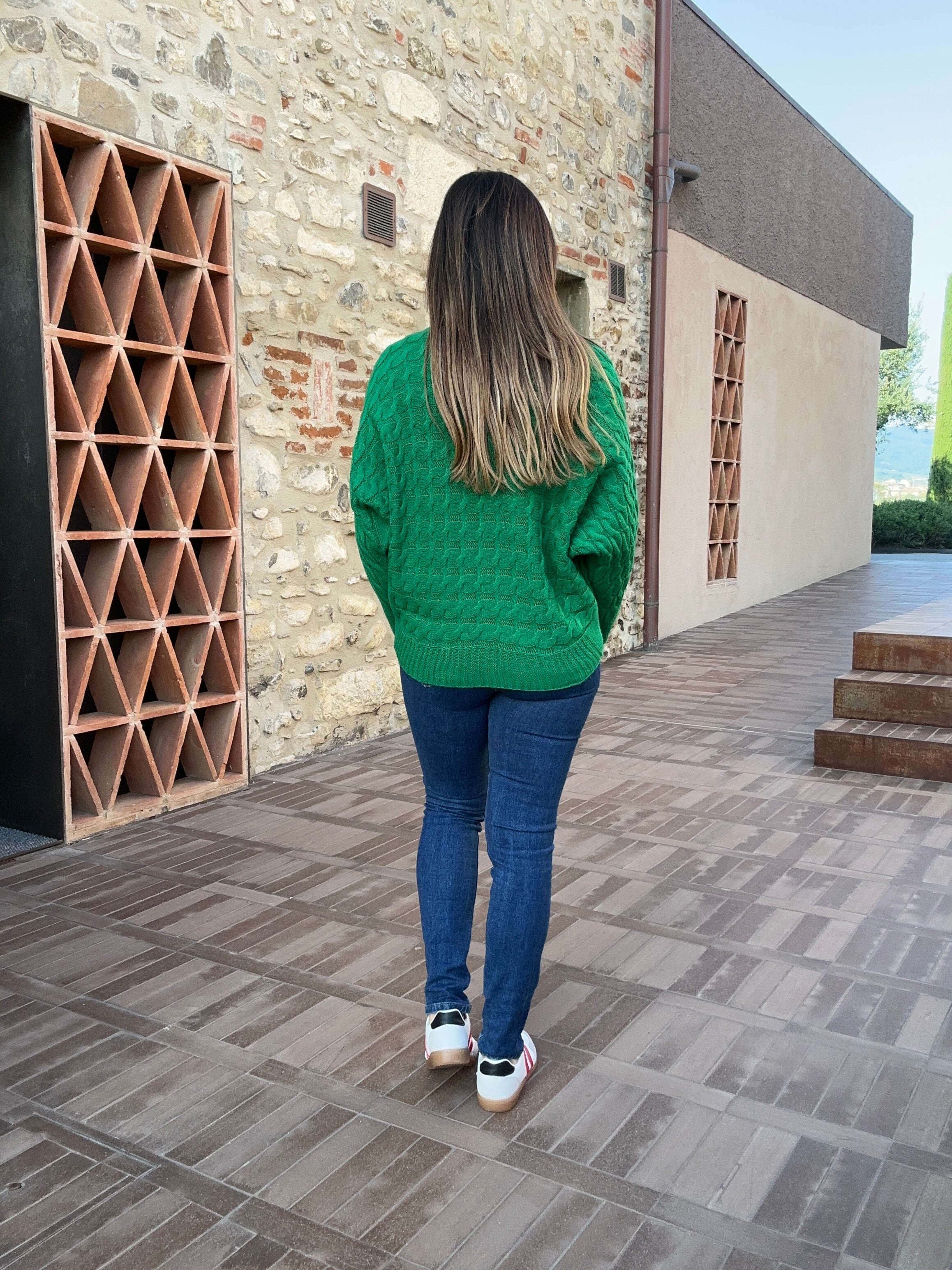 Marissa Green Cable Knit Jumper