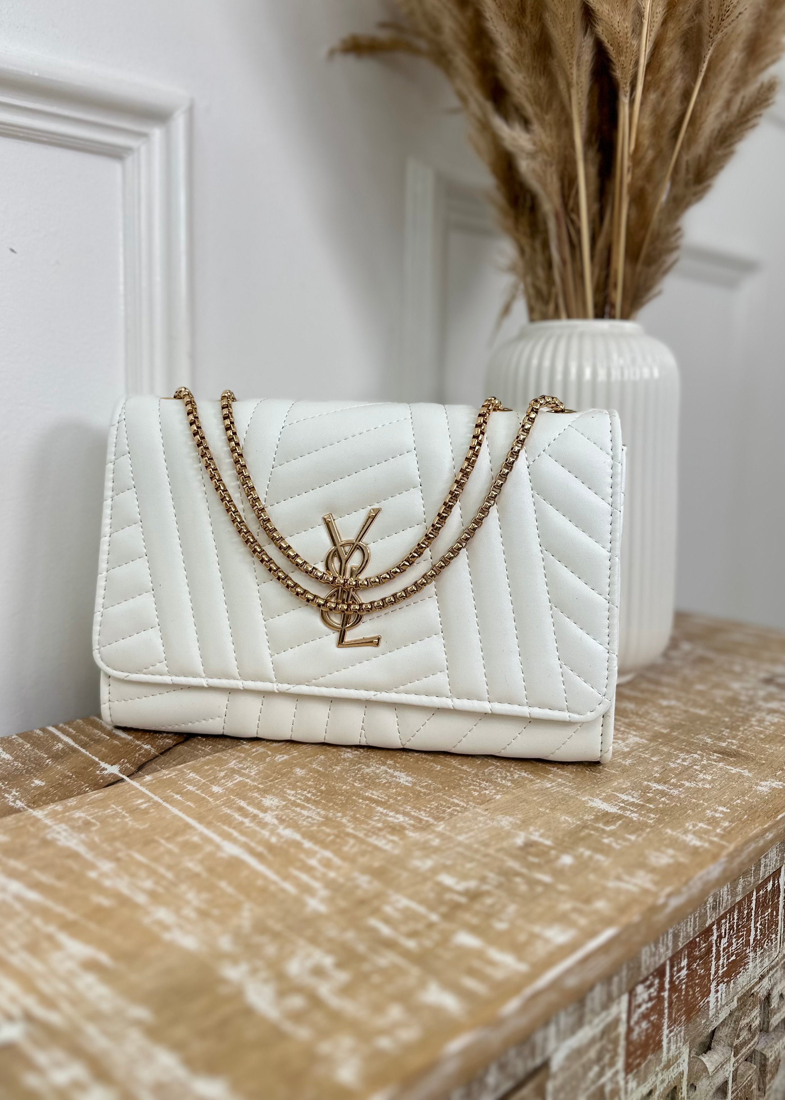 Sia White Quilted Bag