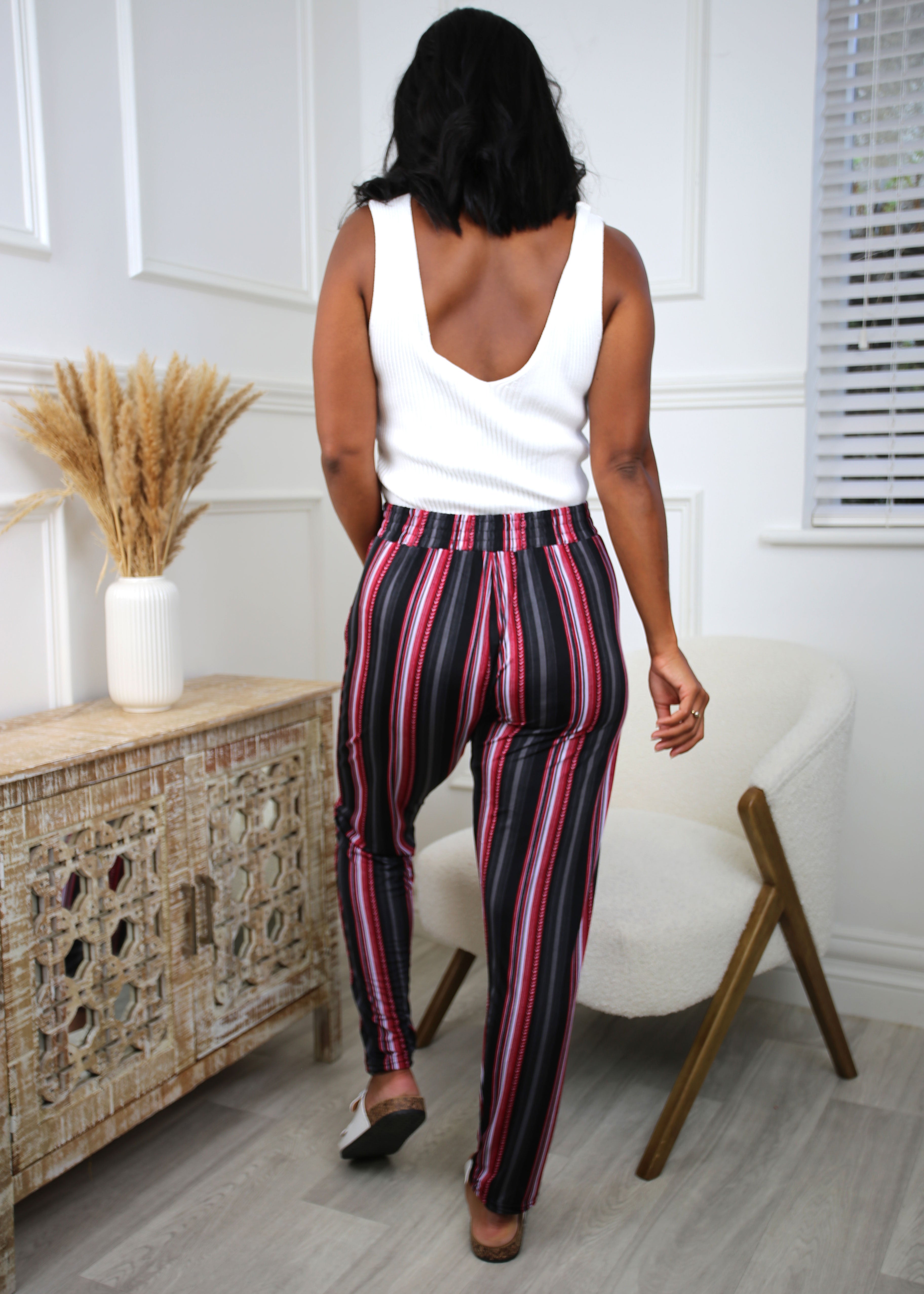 Camilla Red Striped Trousers