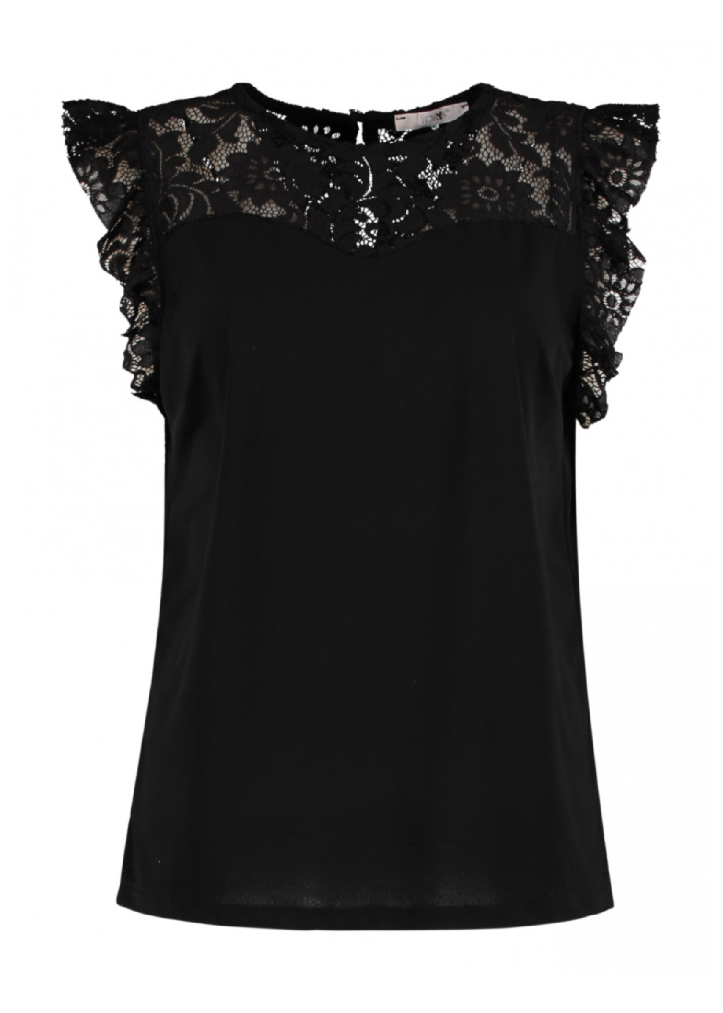 Gaby Black Lace Detail T-Shirt