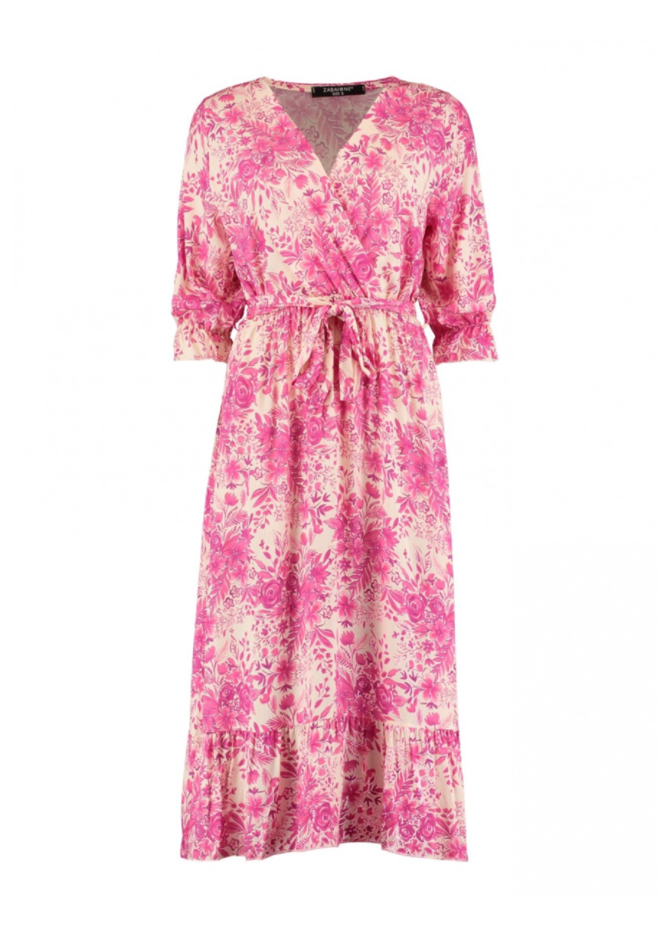 Mira Pink Wrap Midi Dress