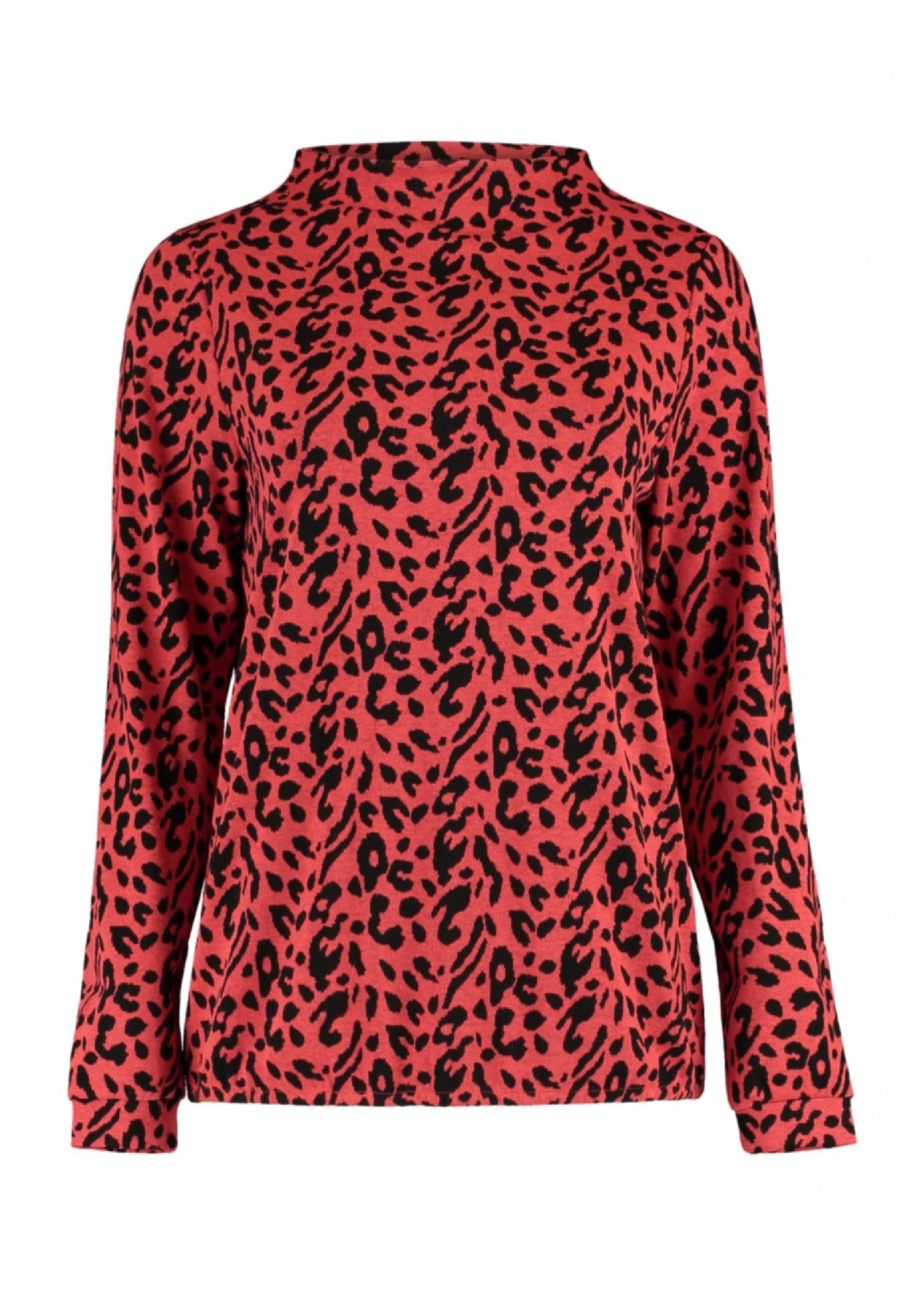 Oceana Coral Leopard Print Pullover