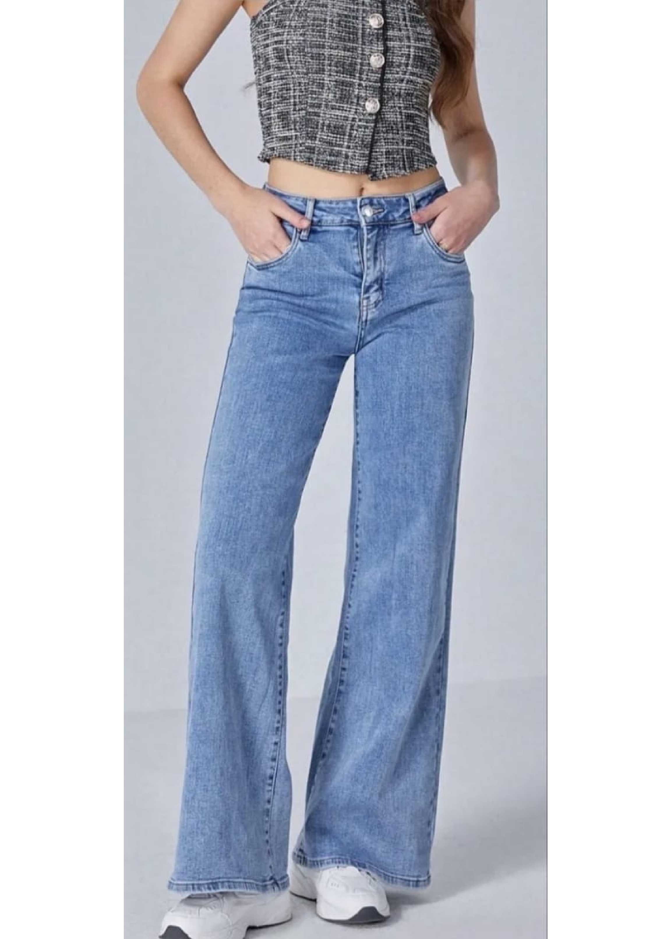 Jaxon Blue High Waist Wide Jeans