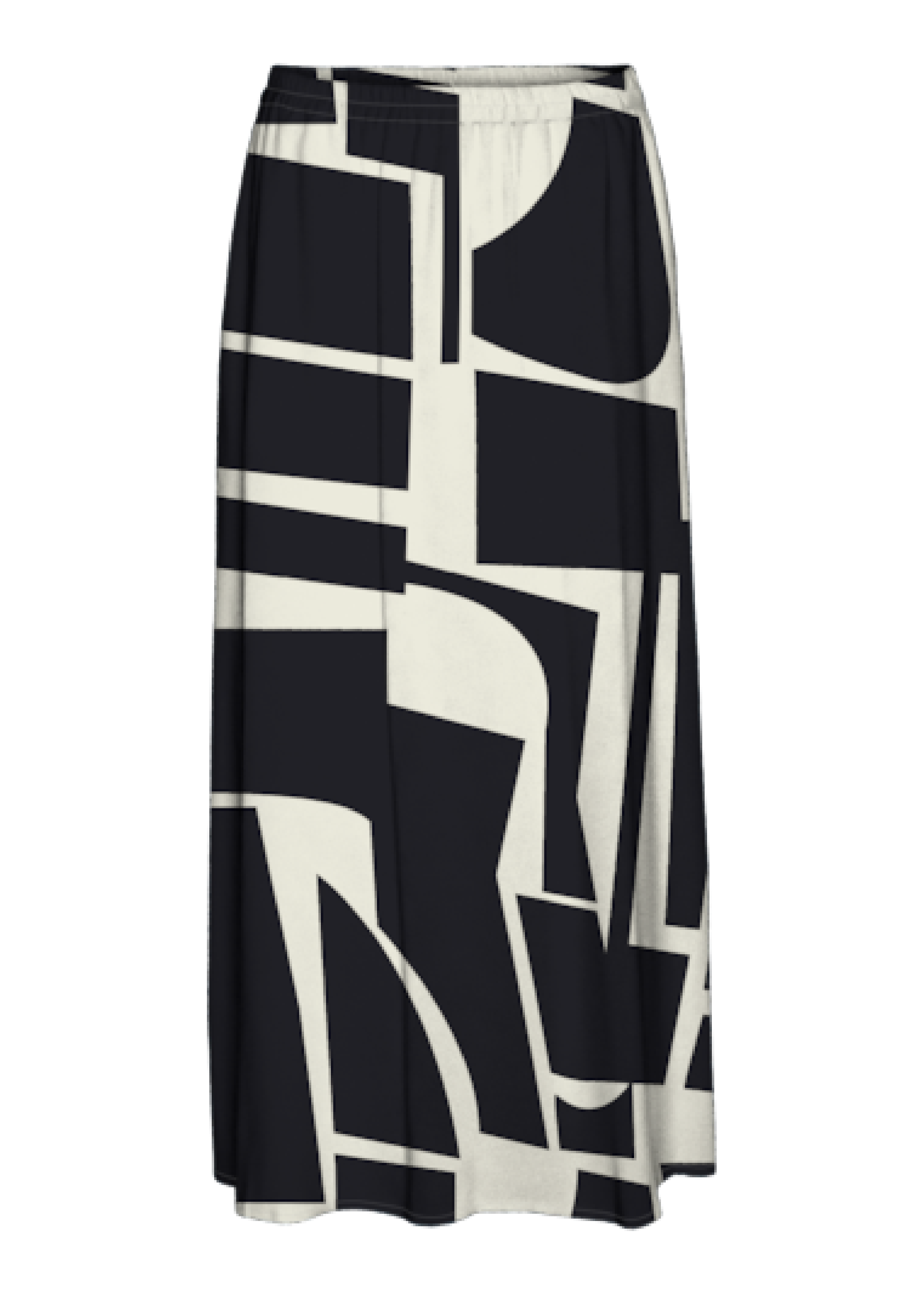 Easy Black Liza Abstract Print Maxi Skirt