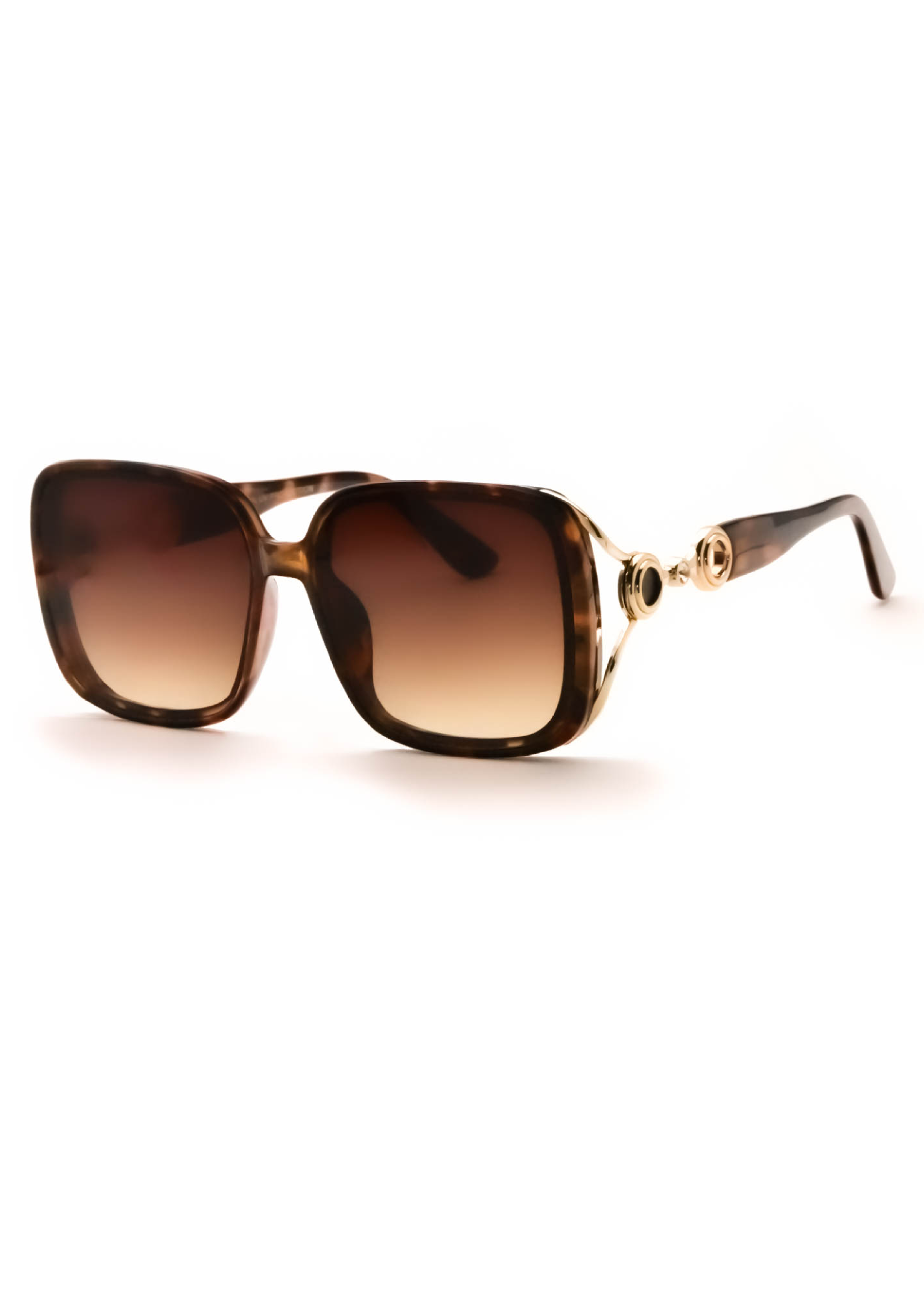 Portia Brown Gold Side Detail Sunglasses