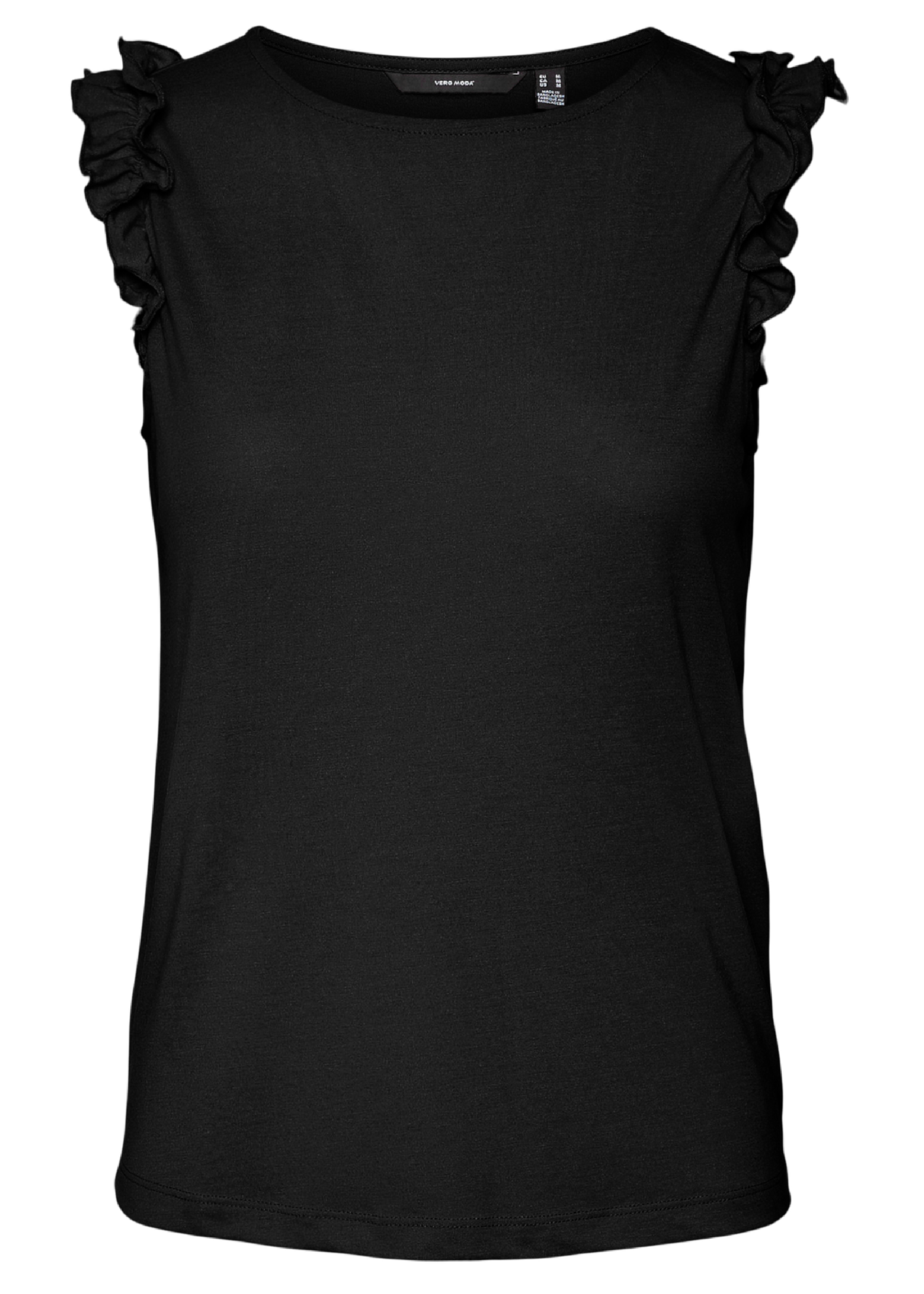 Spicy Black Frill Top
