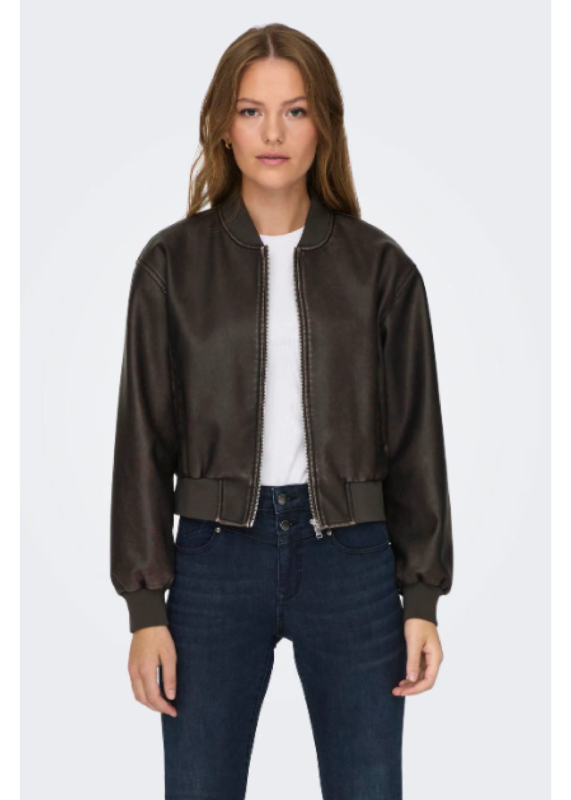 Jane Chocolate Brown Bomber Jacket