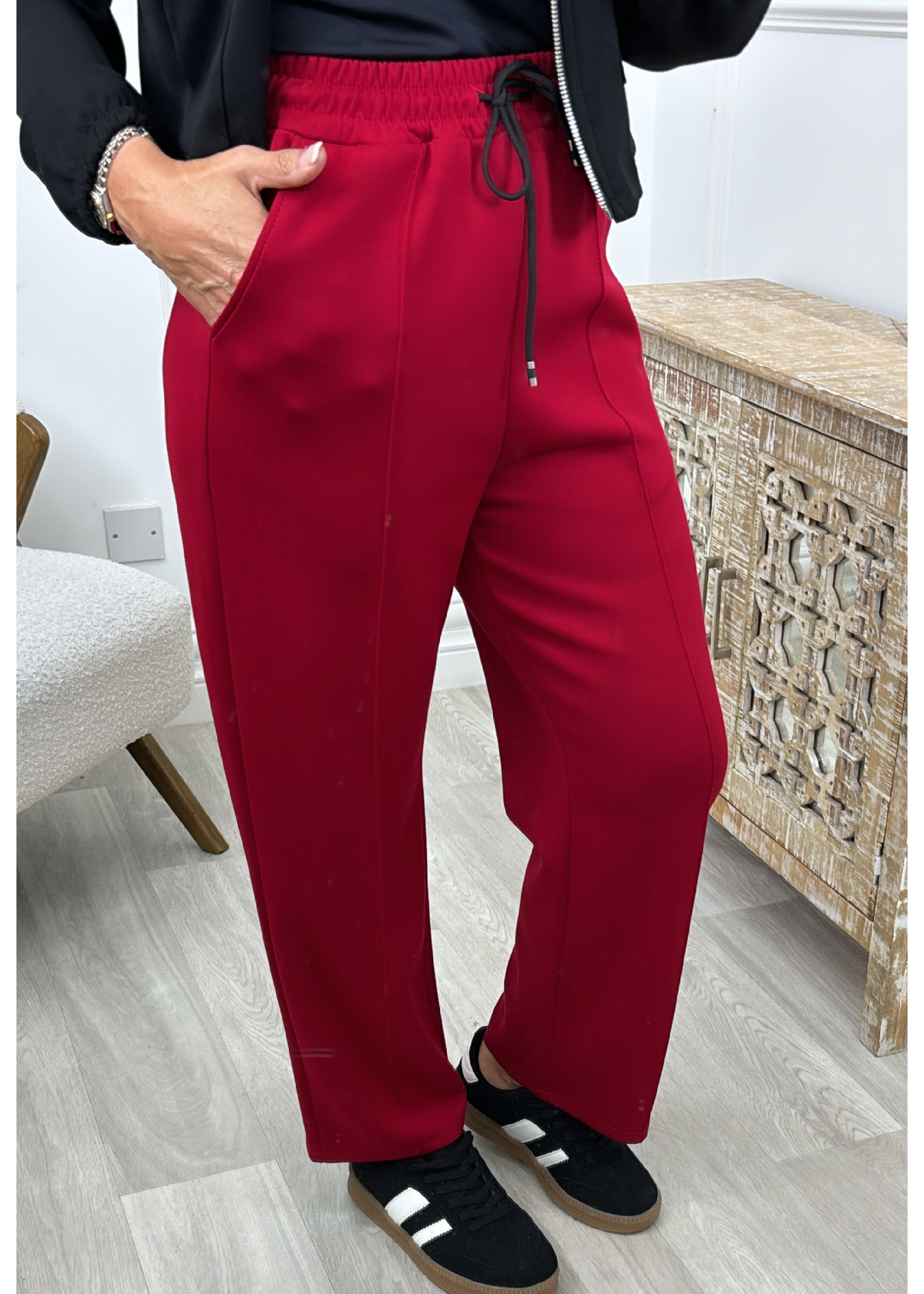 Cassidy Wine Front Seam Trousers 30 leg length