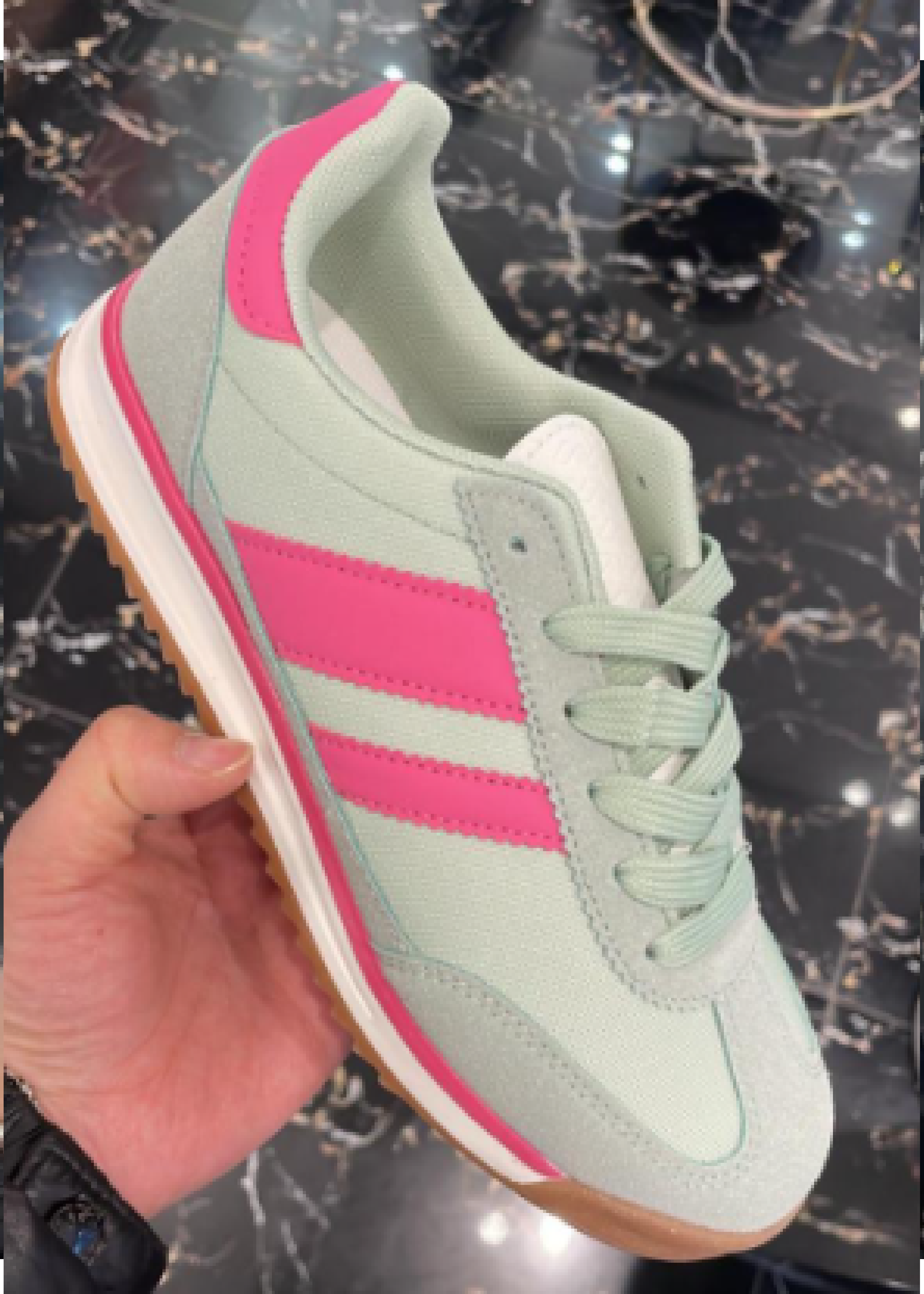 Britney Green Side Stripe Trainers