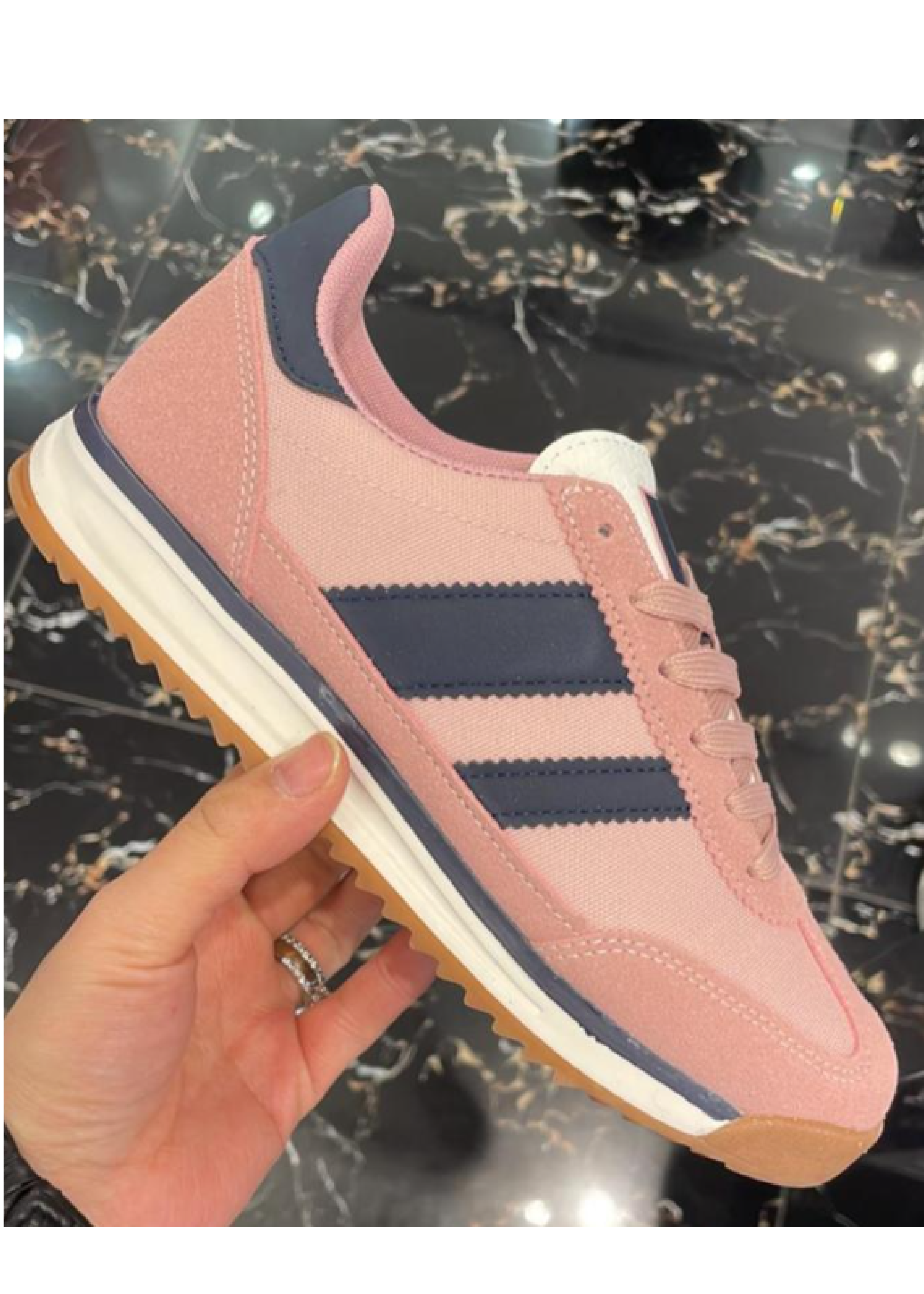 Britney Pink Side Stripe Trainers