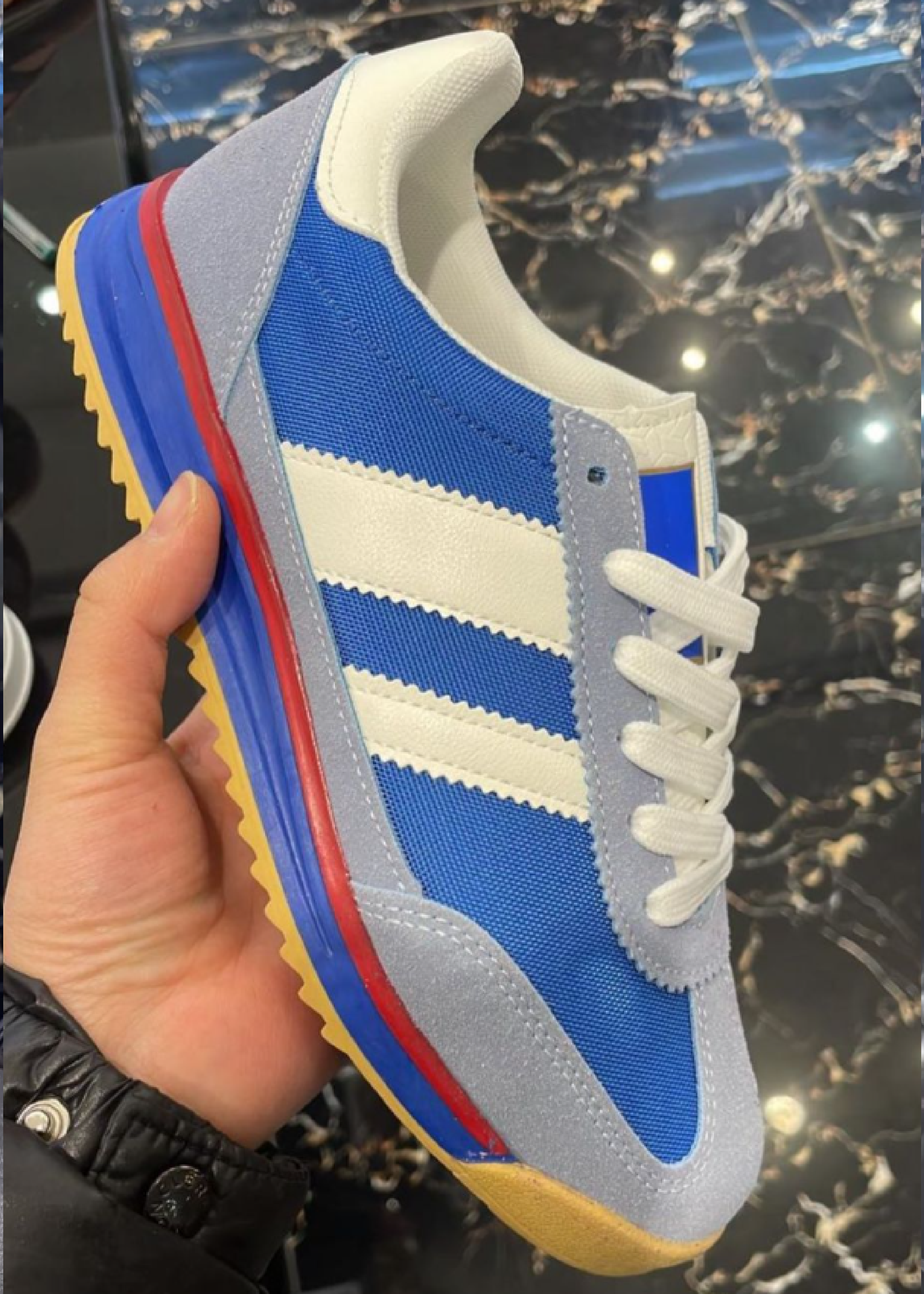 Britney Blue Side Stripe Trainers