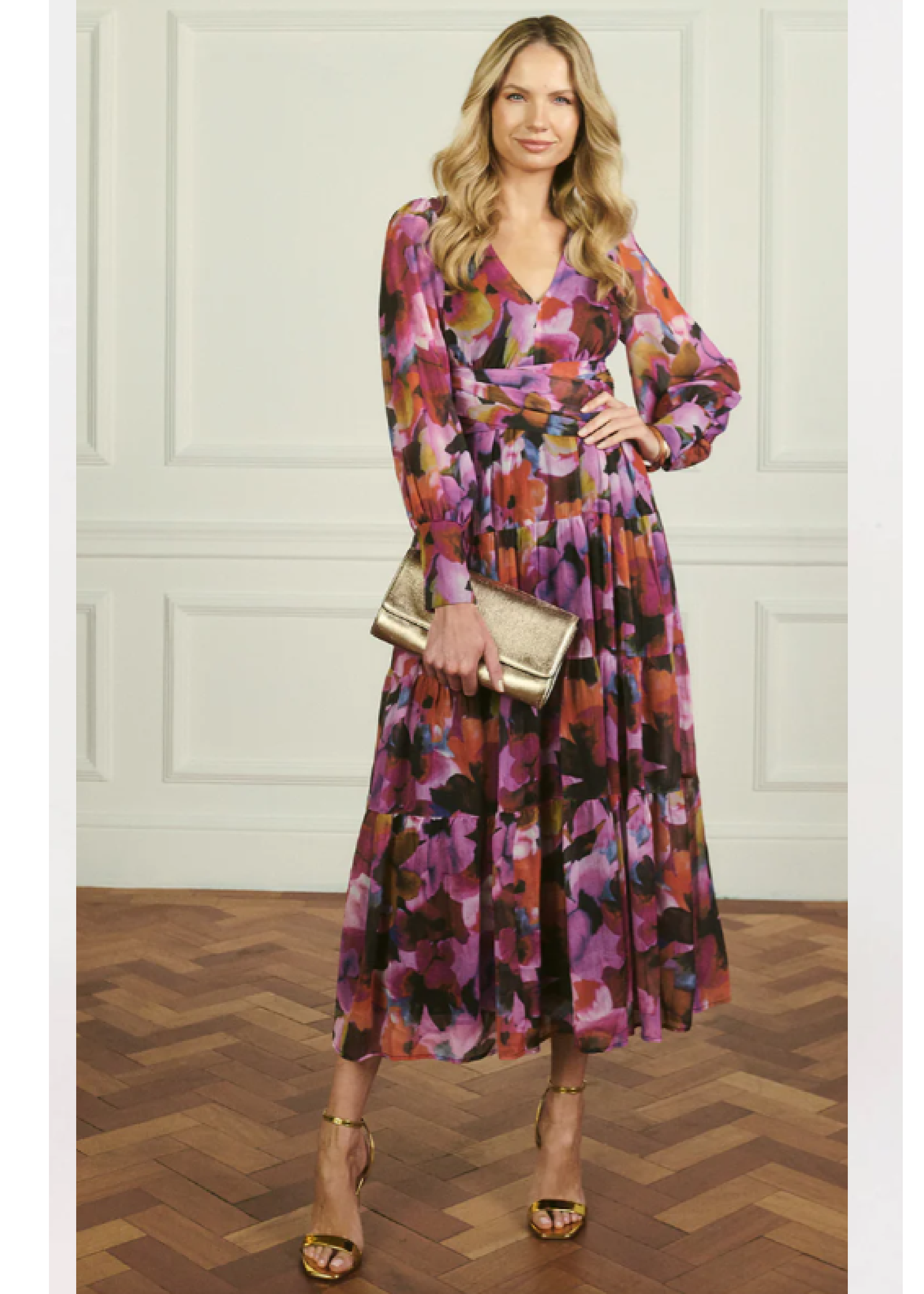 Shakira Pink Floral Maxi Dress