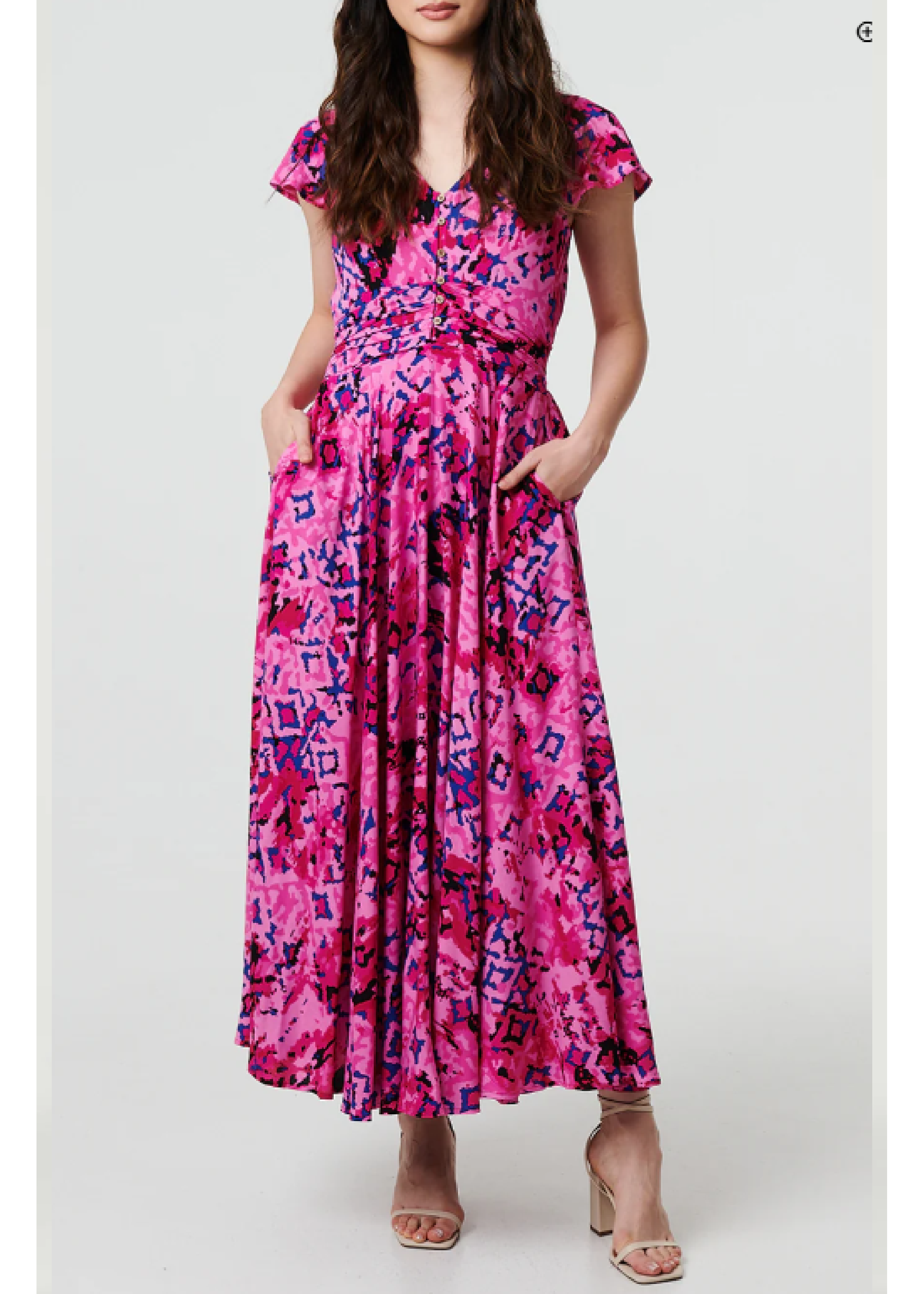 Valentine Pink Printed Maxi Dress