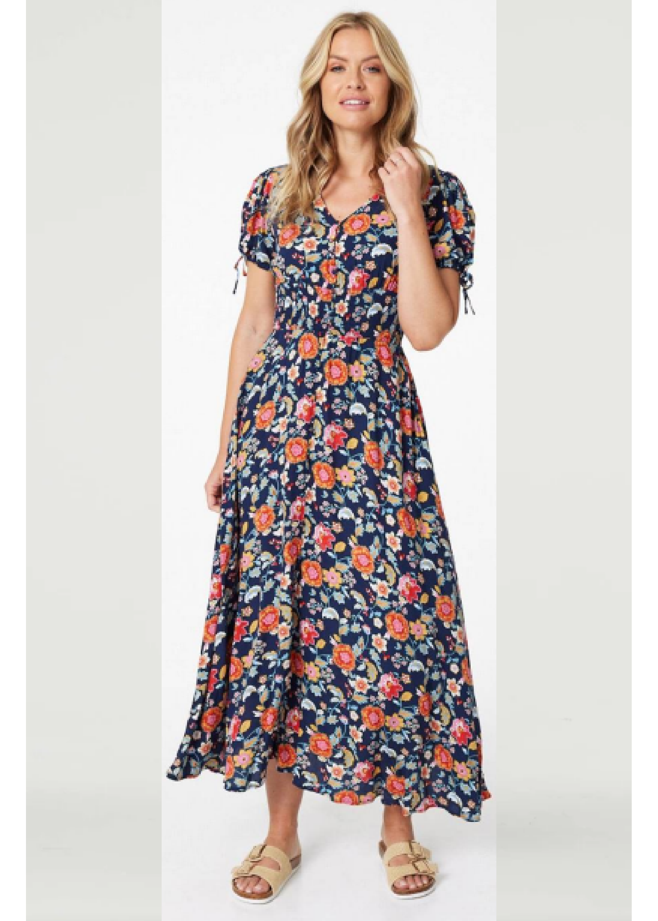 Lucienne Navy Floral Maxi Dress