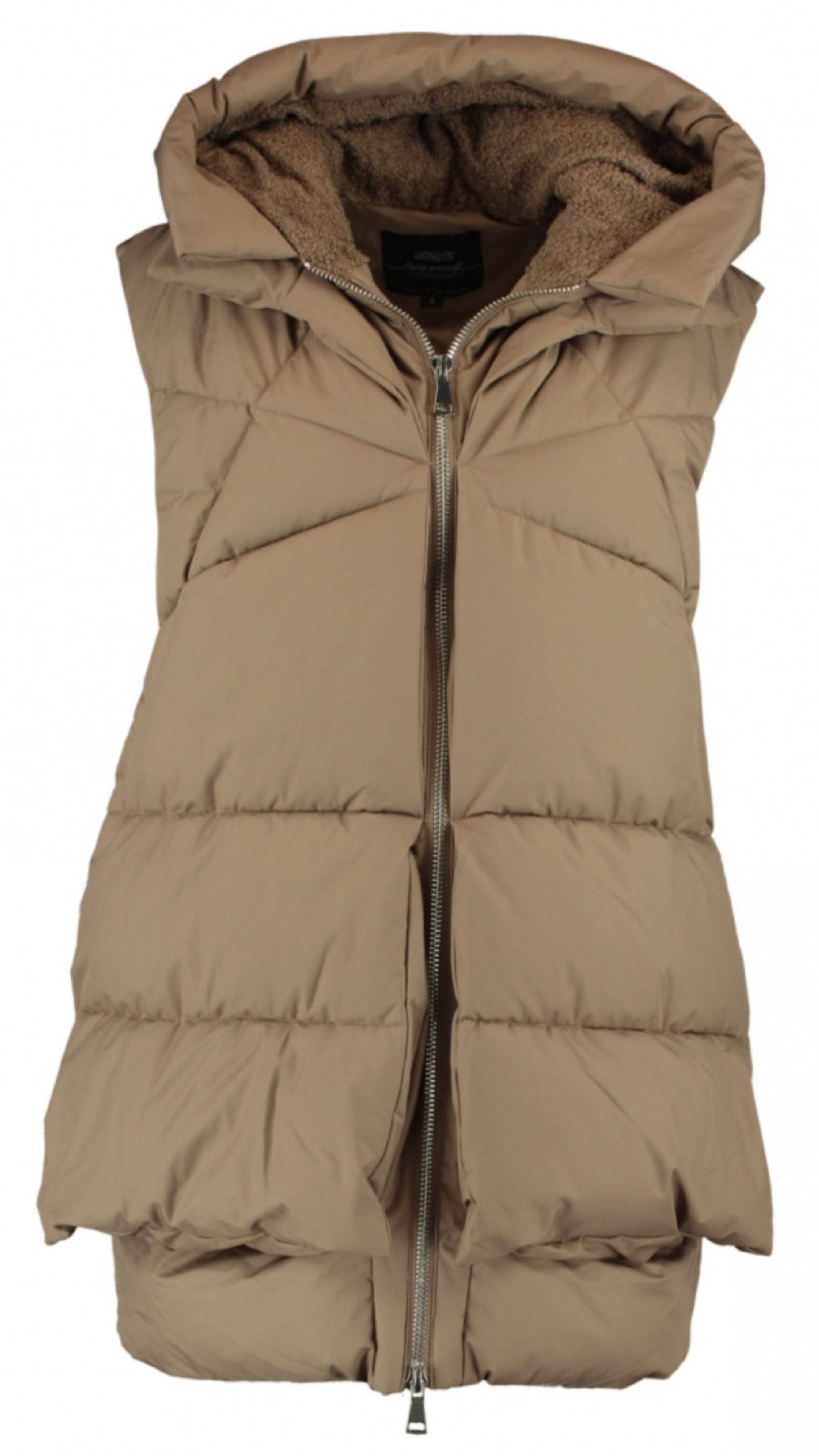 Liva Taupe Layered Puffer Gilet