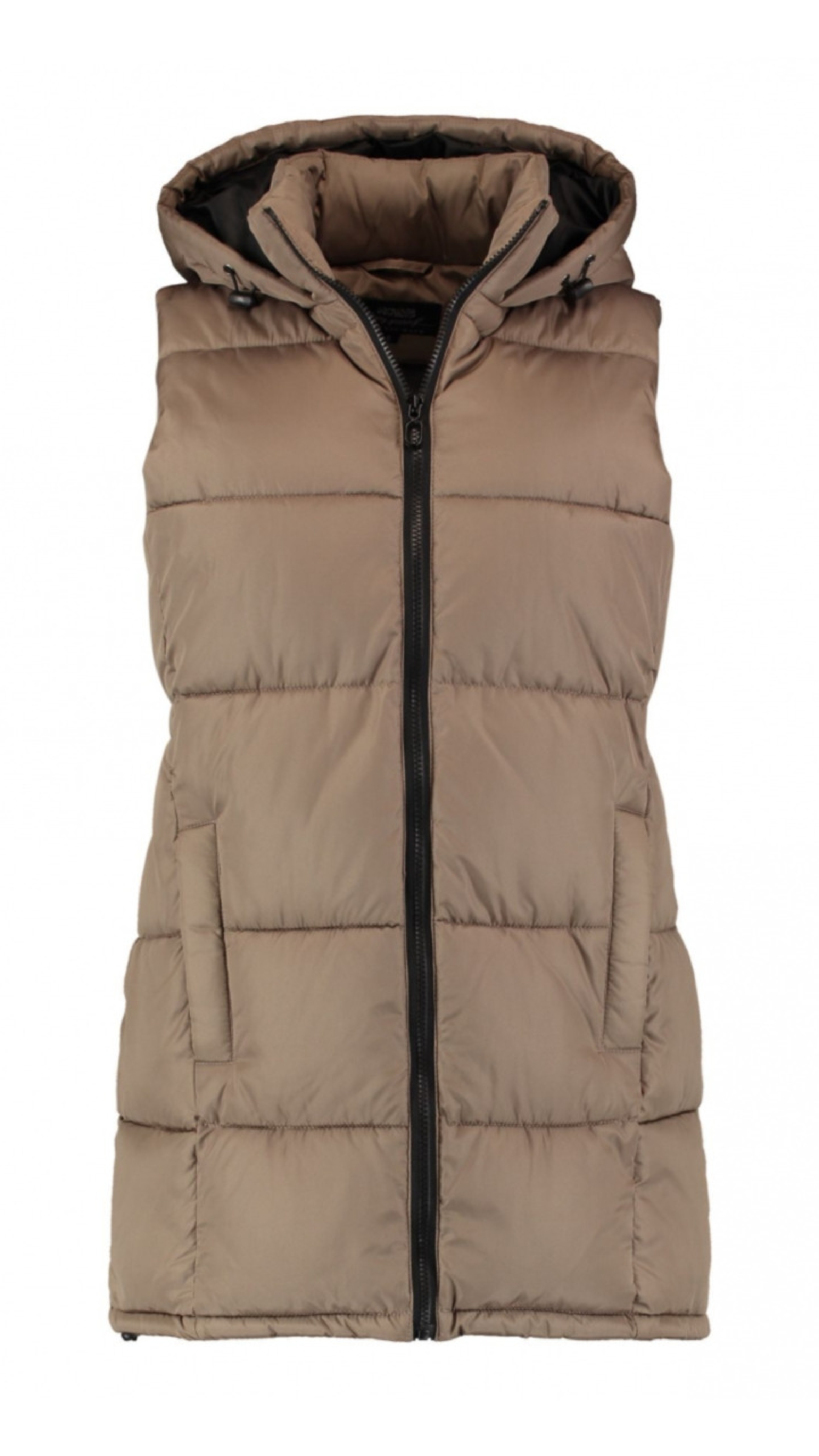 Lona Beige Toggle Waist Puffer Gilet