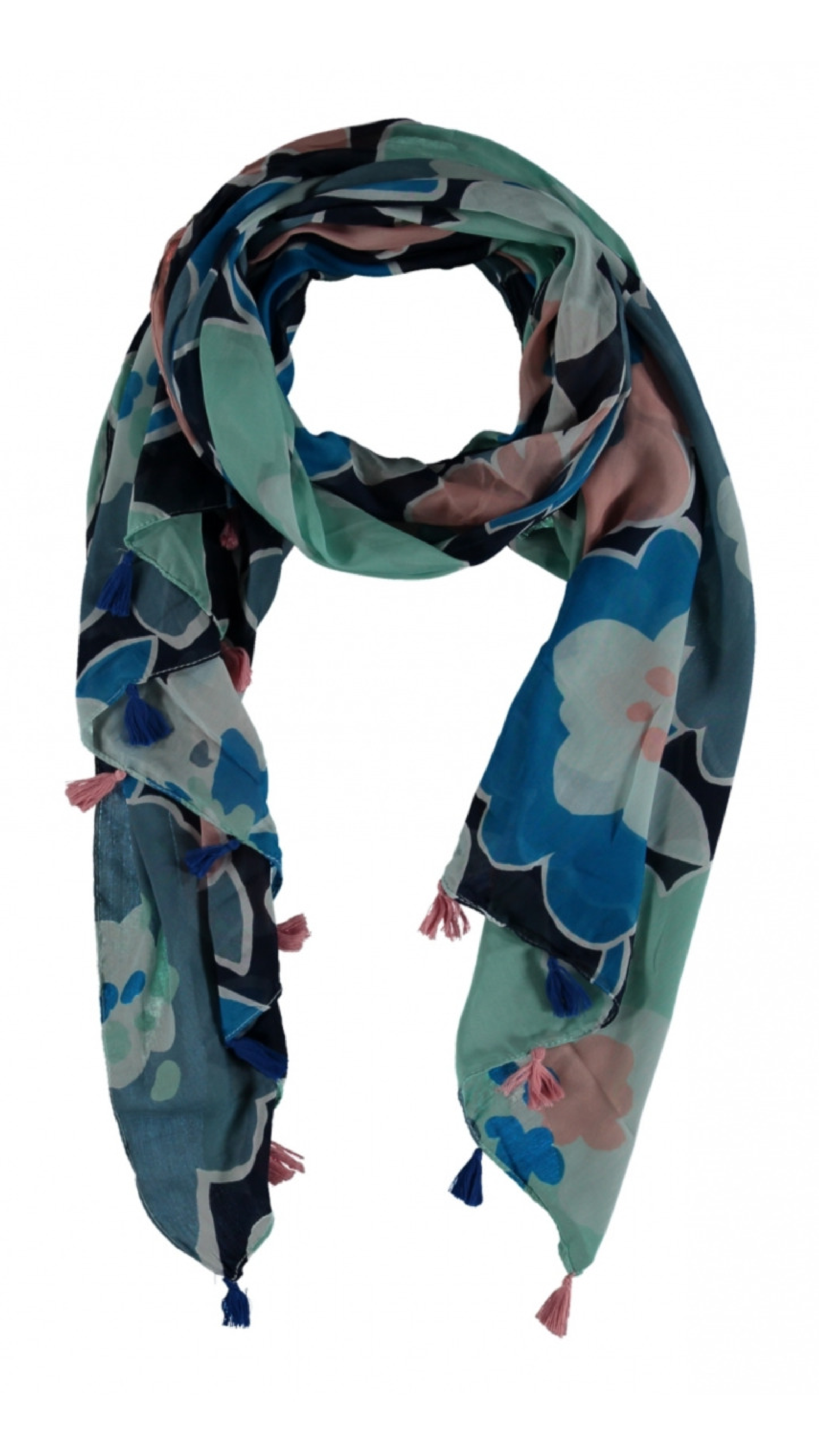 Melina Navy Flower Print Scarf