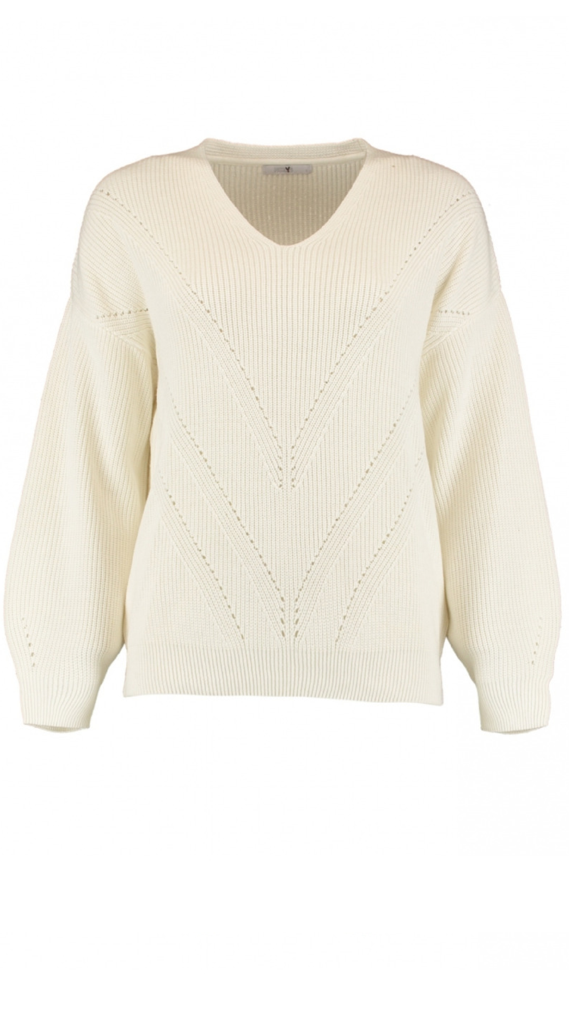 Nia Offwhite Chevron Knit Jumper