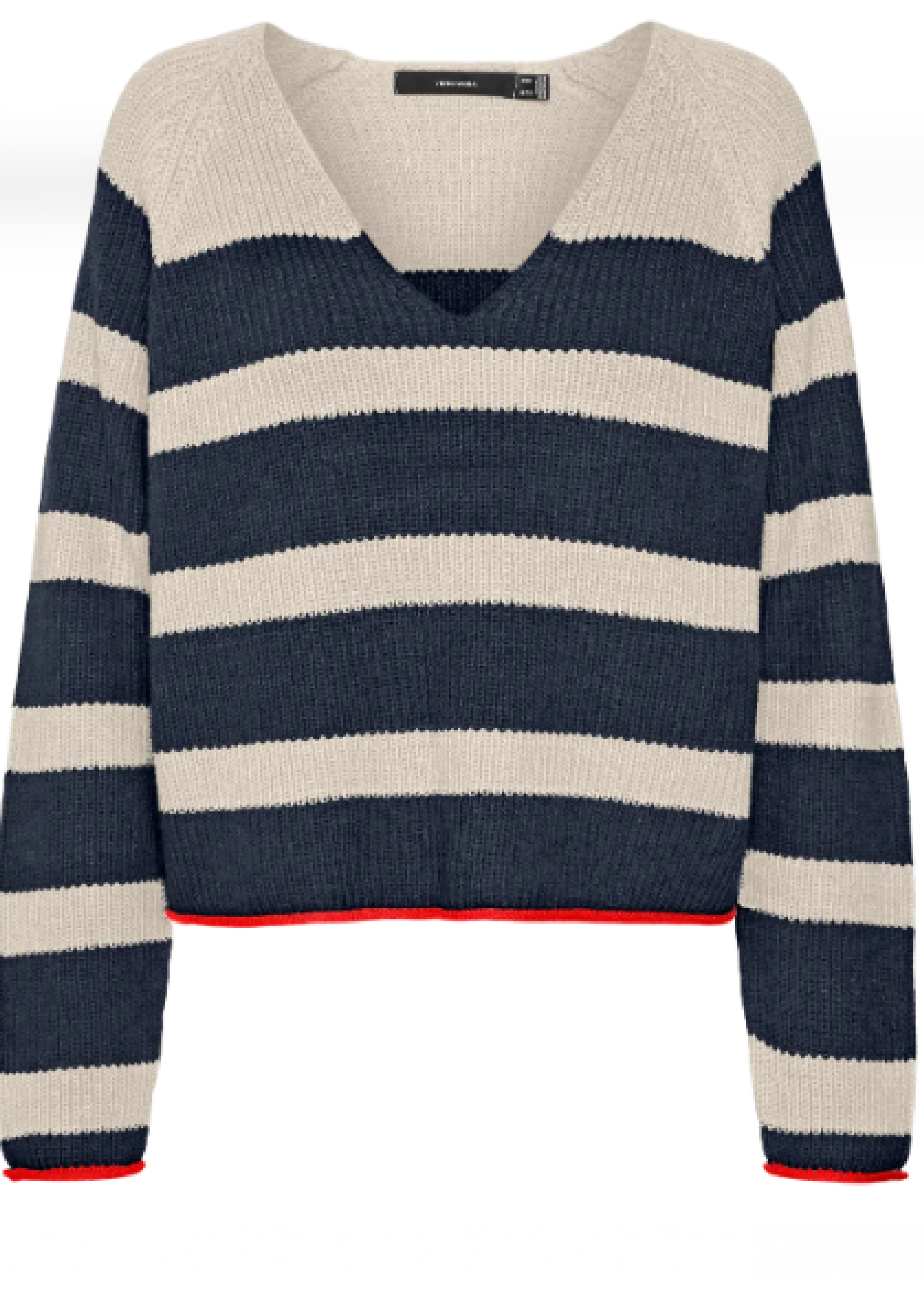 Fabulous Navy Stripe V Neck Pullover