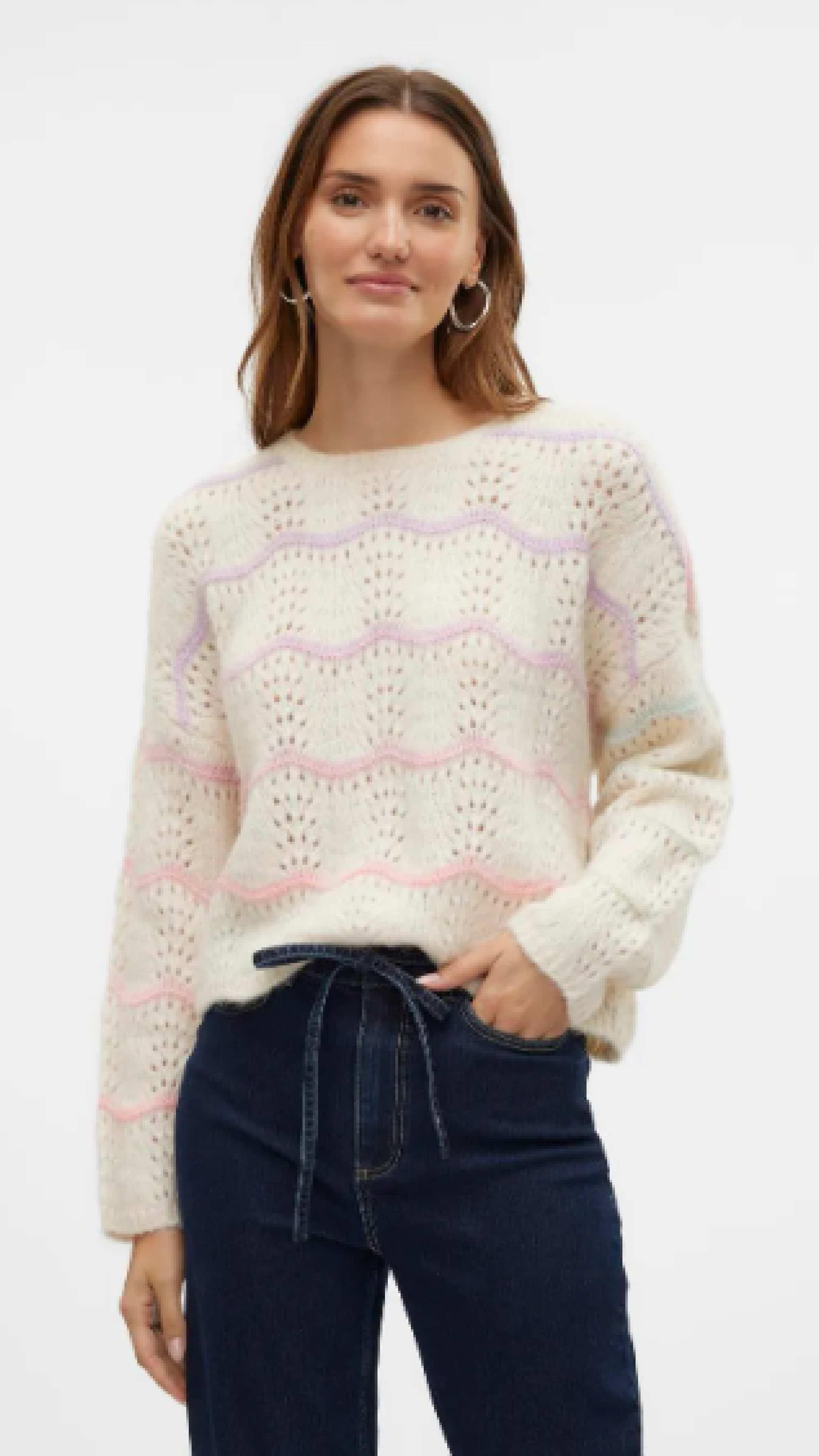 Hatty Birch Wave Stripe Pullover