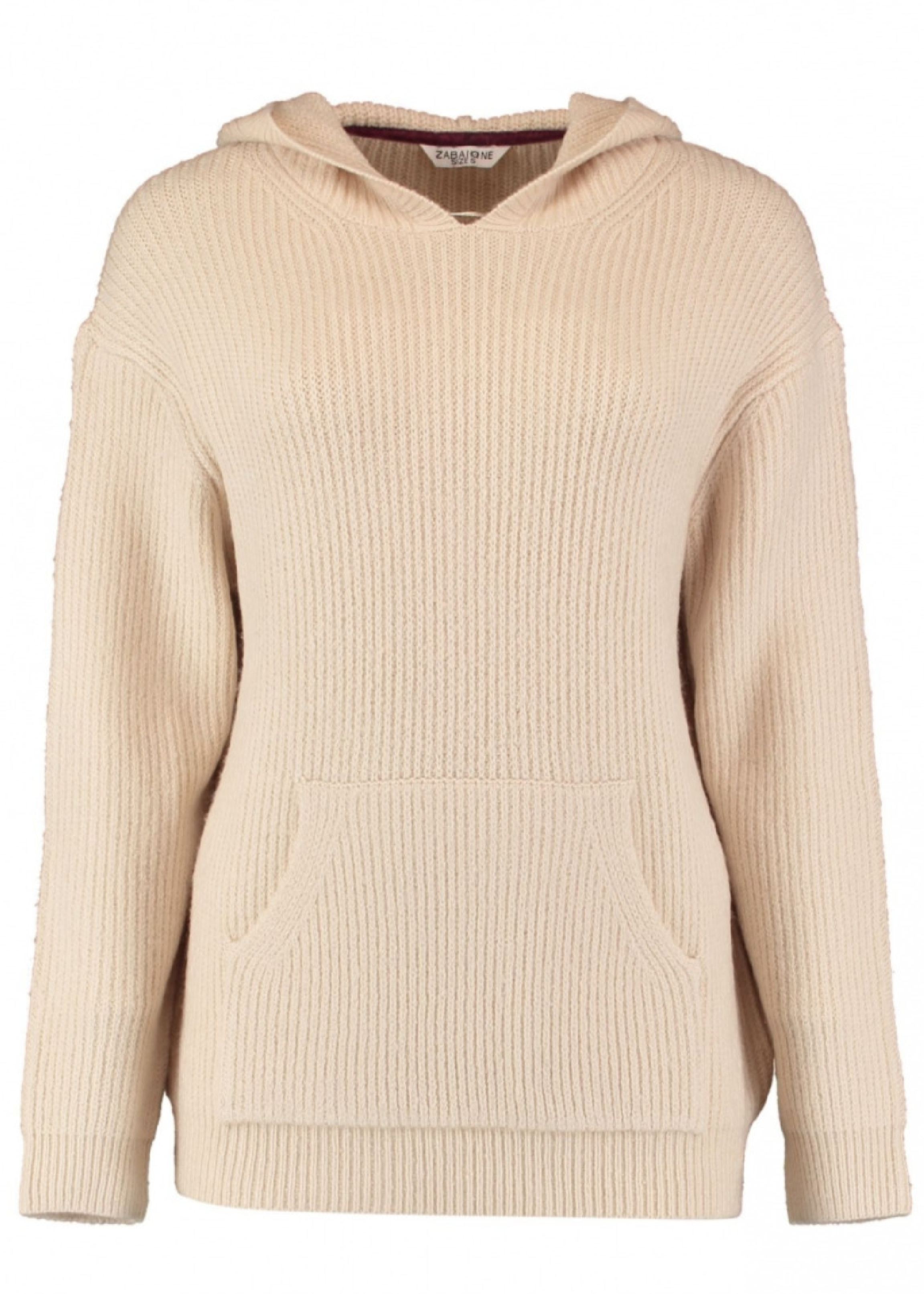 Josie Beige Ribbed Knit Hoodie