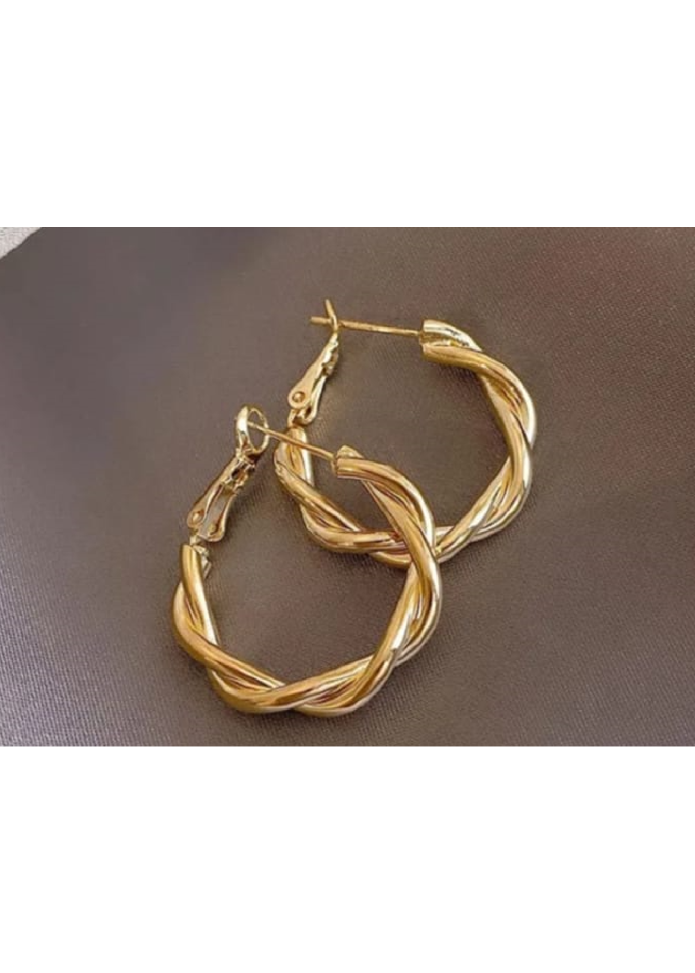 Oona Gold Circle Twist Earrings