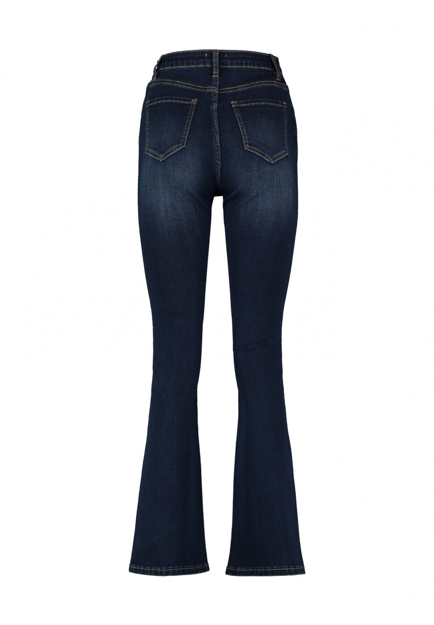 Kassy Dark Blue High Waist Flared Jeans