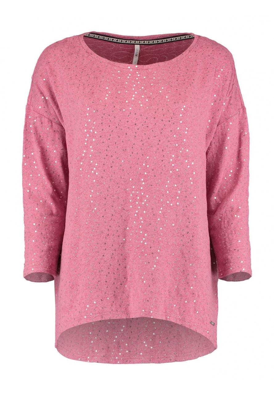 Mila Rose Wine Glitter Top