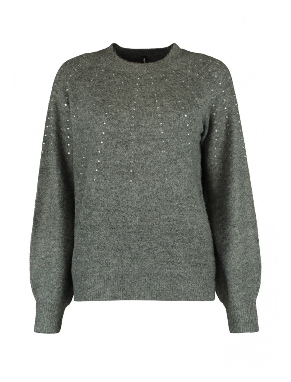 Mya Grey Rhinestone Detail Pullover