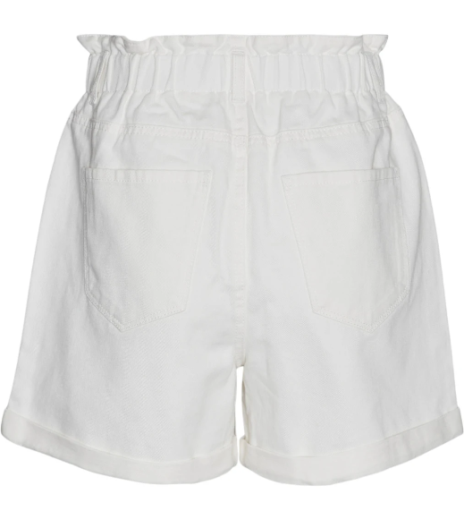Lyra White Paperbag Denim Shorts