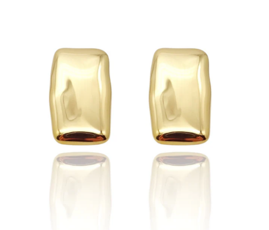 Dalida Gold Chunky Rectangle Earrings