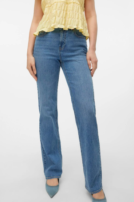 Tessa Blue High Rise Straight Jeans